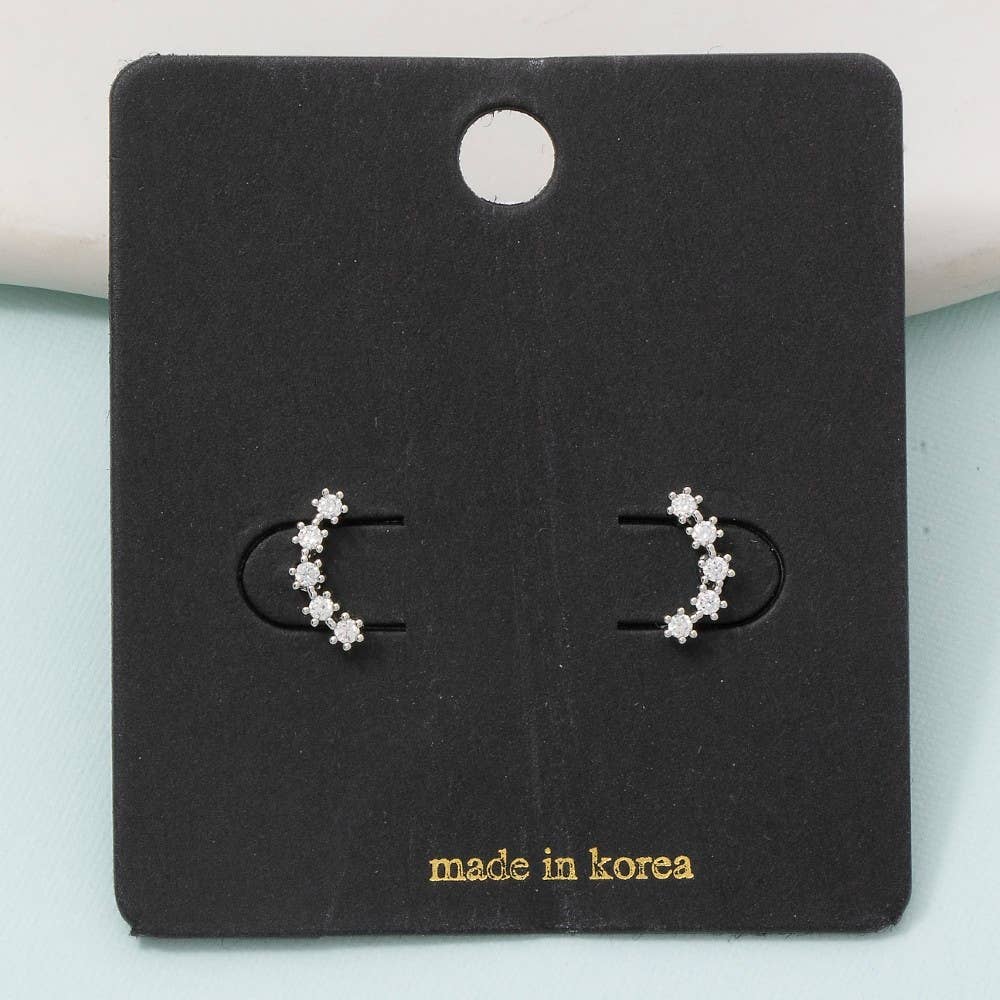 Bailor Crystal Arc Ear Crawler Stud Earrings
