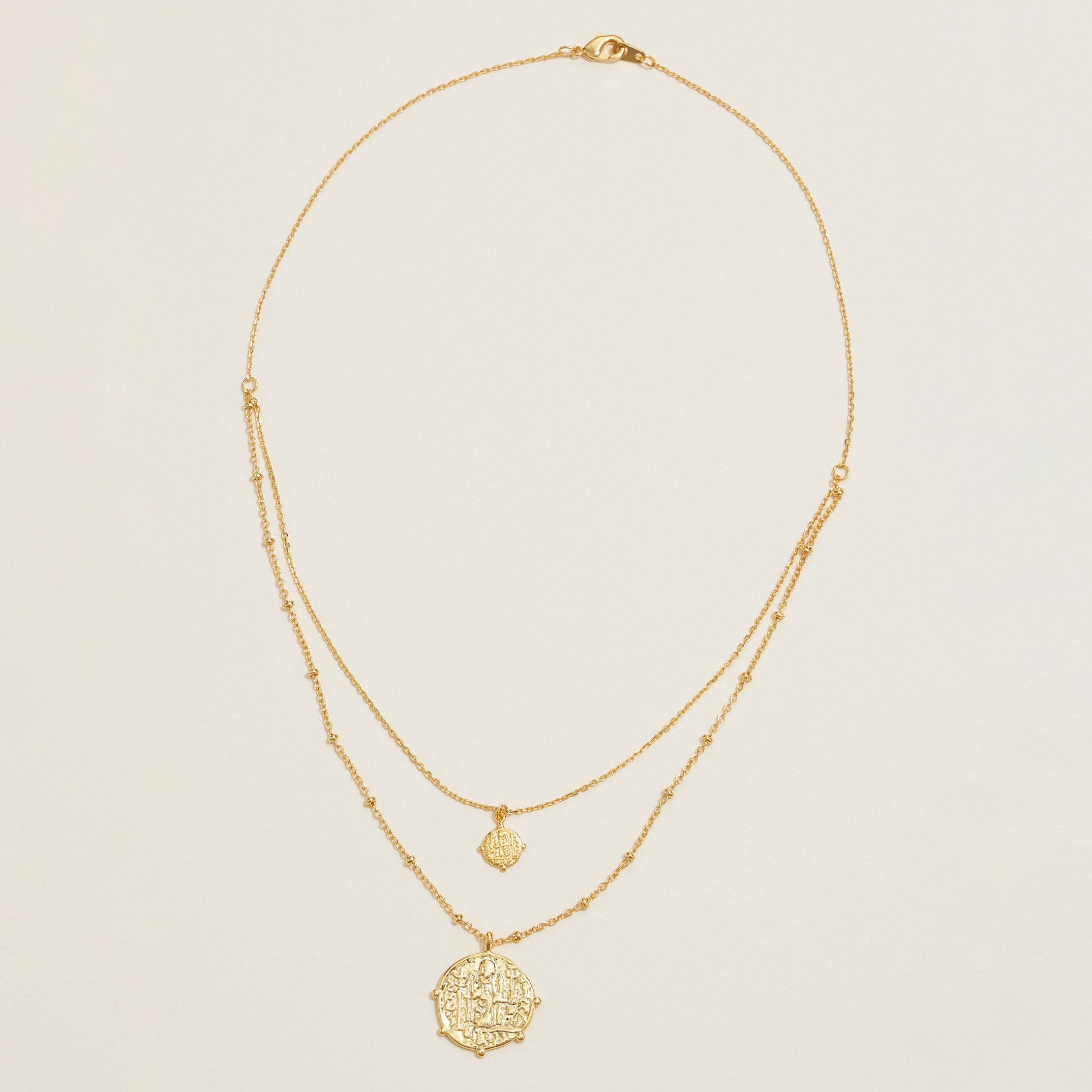Hinn Layered Gold Necklace with Textured Coin Pendants