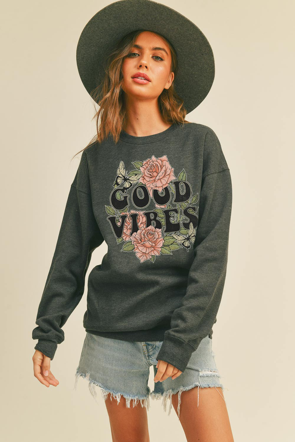 Dakota Good Vibes Graphic Sweatshirt FINAL SALE
