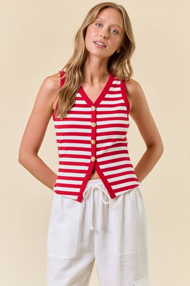 Rolla Stripe Knit Vest Tank