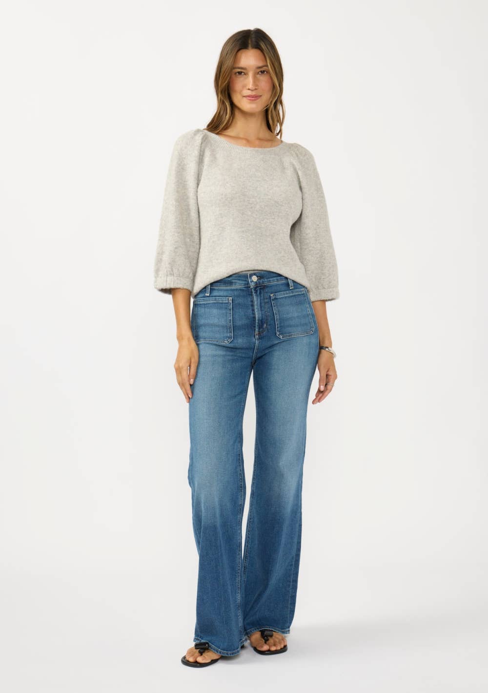 Flint Crewneck Puff Sleeve Sweater Top PREORDER