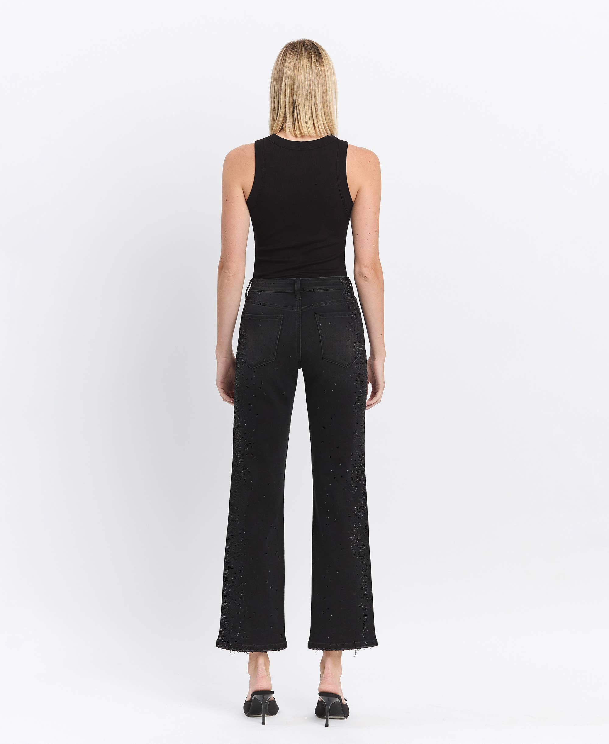Vervet Ace High Rise Slim Rhinestone Jeans