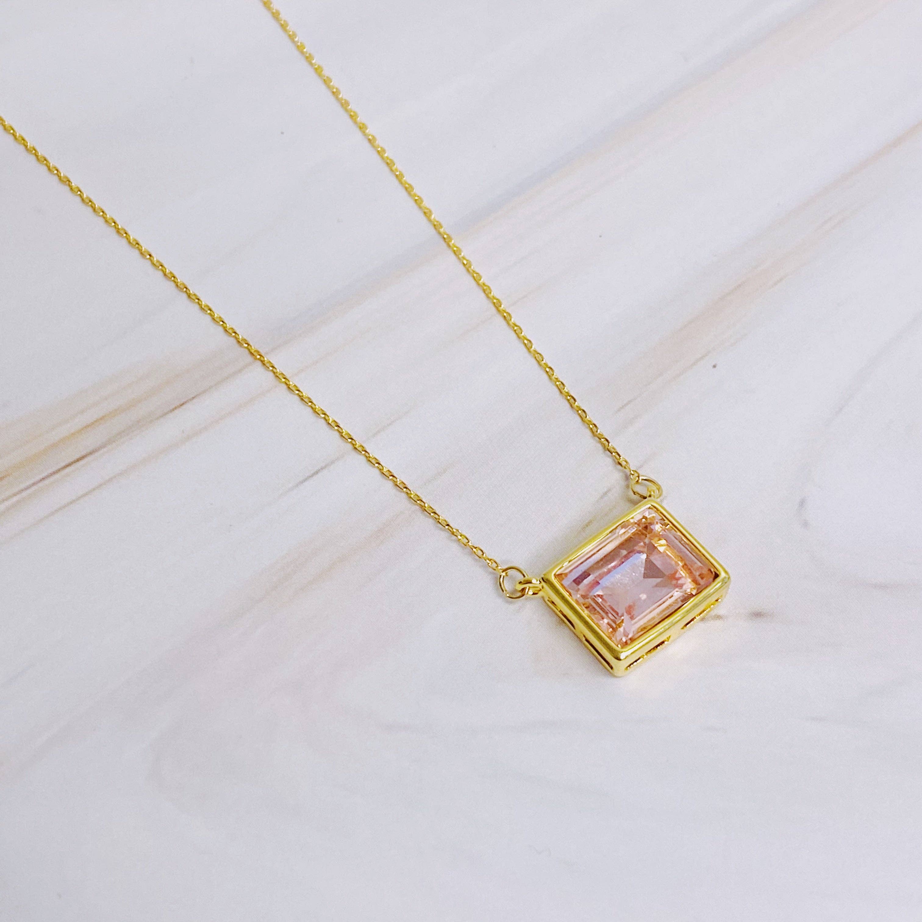 Debs Sweet Square Pendant Necklace