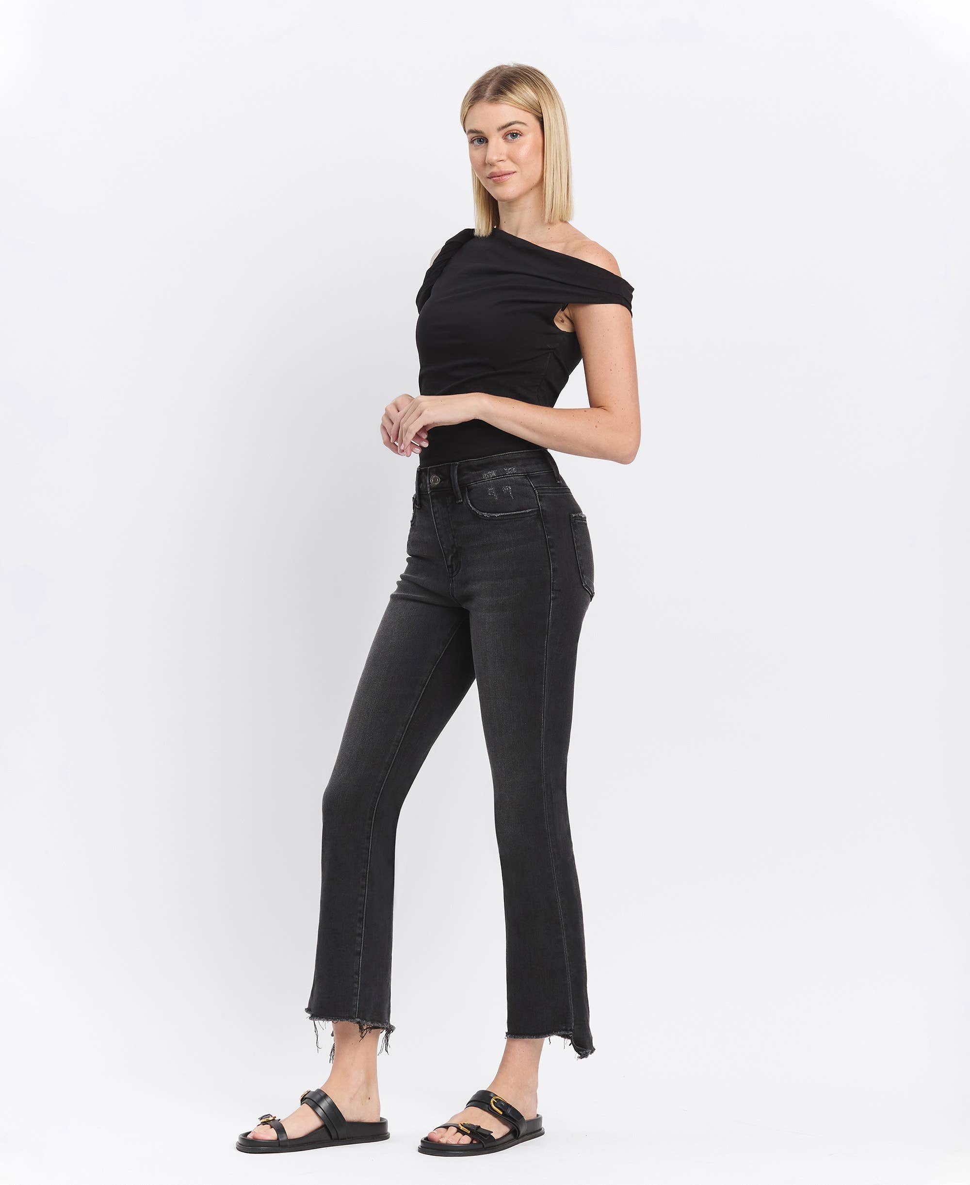 Vervet Tristan High Rise Raw Crop Jeans