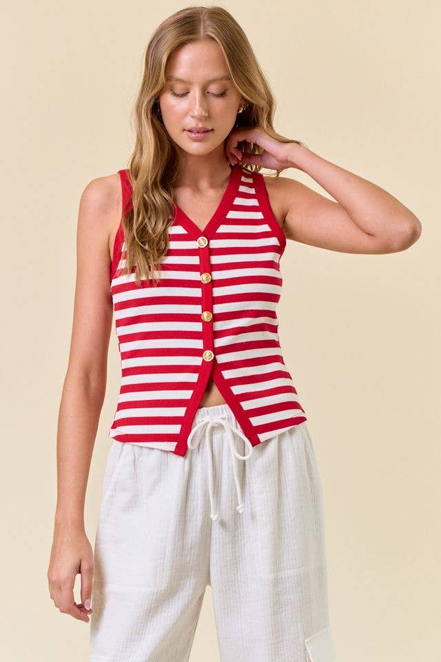 Rolla Stripe Knit Vest Tank