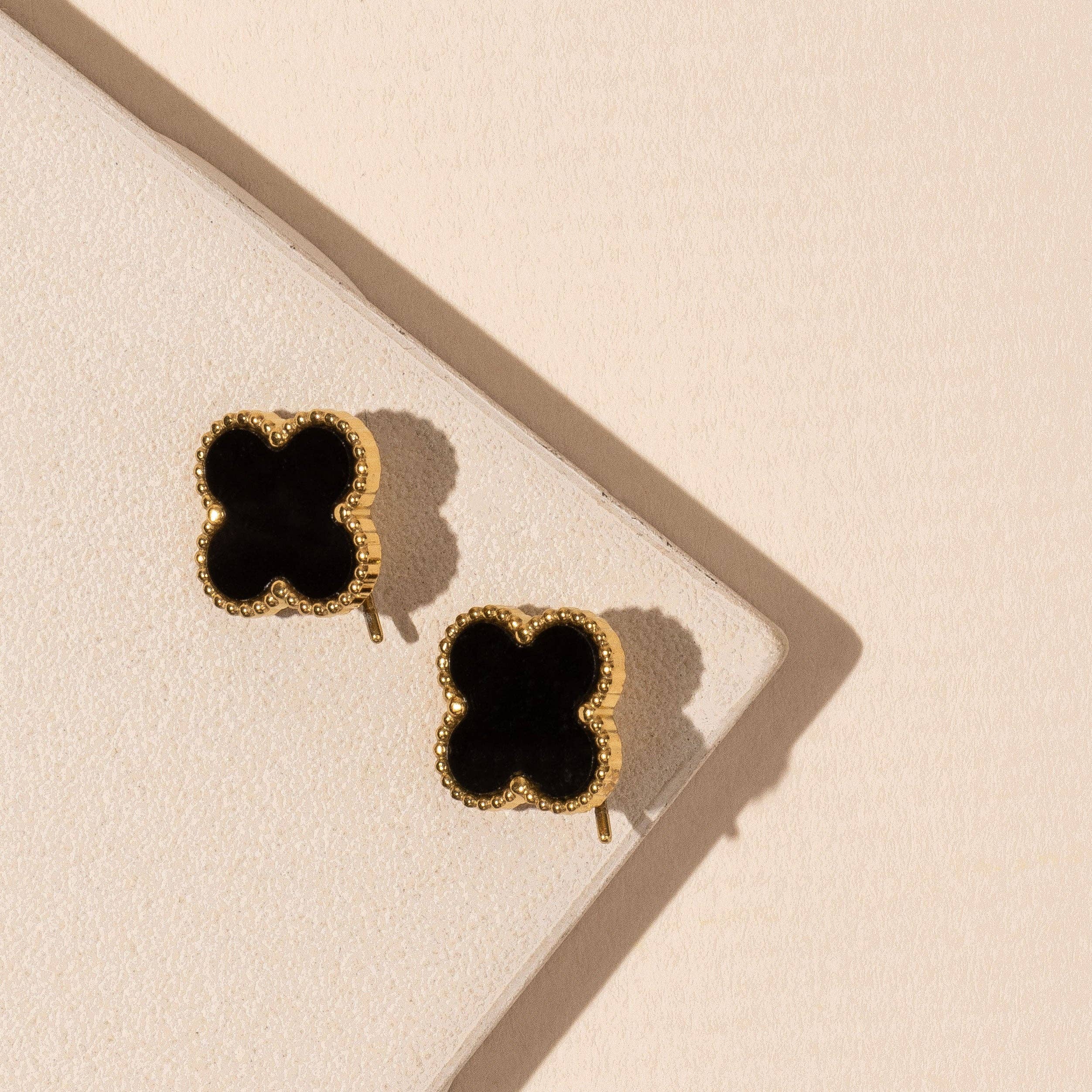 Liah Flower Shaped Gold Stud Earrings