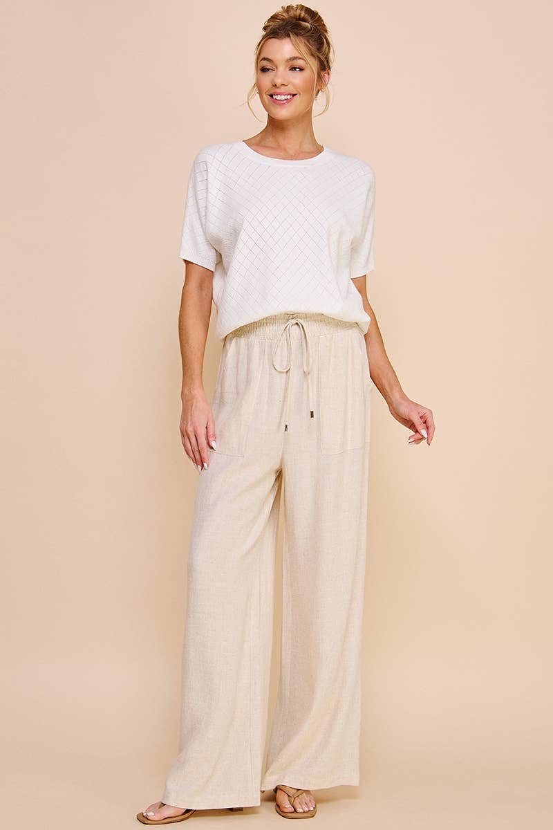 Tabitha Soft Linen Wide Leg Pants