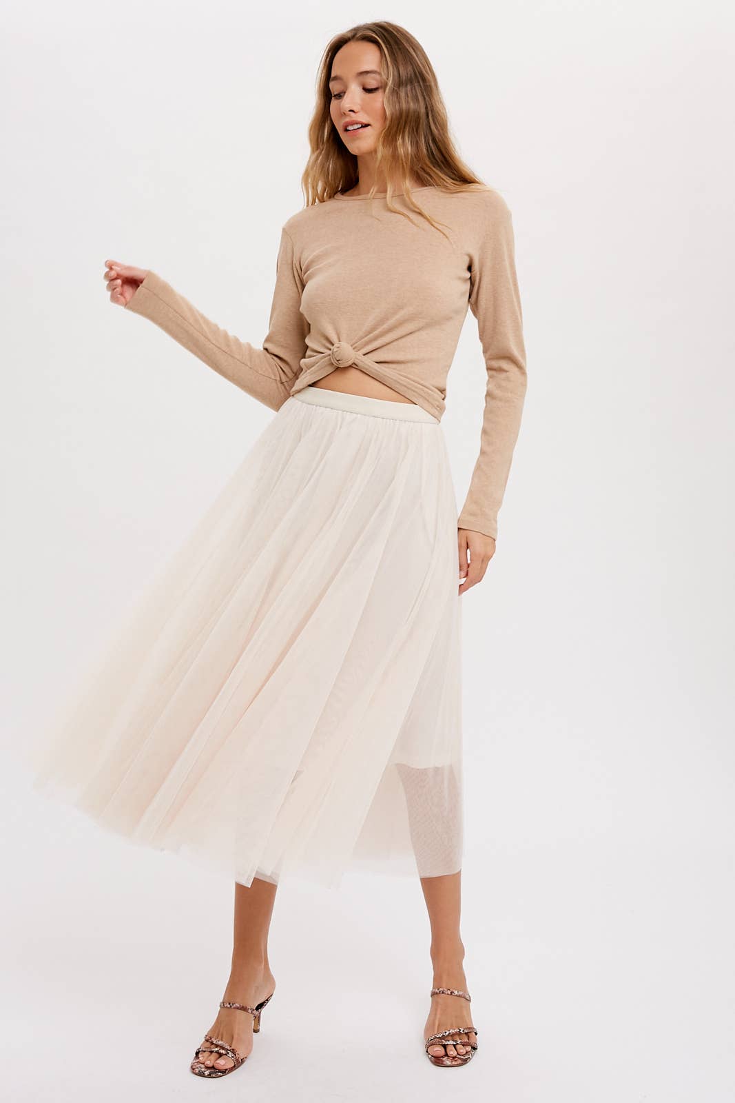 Richa Tulle Midi Skirt