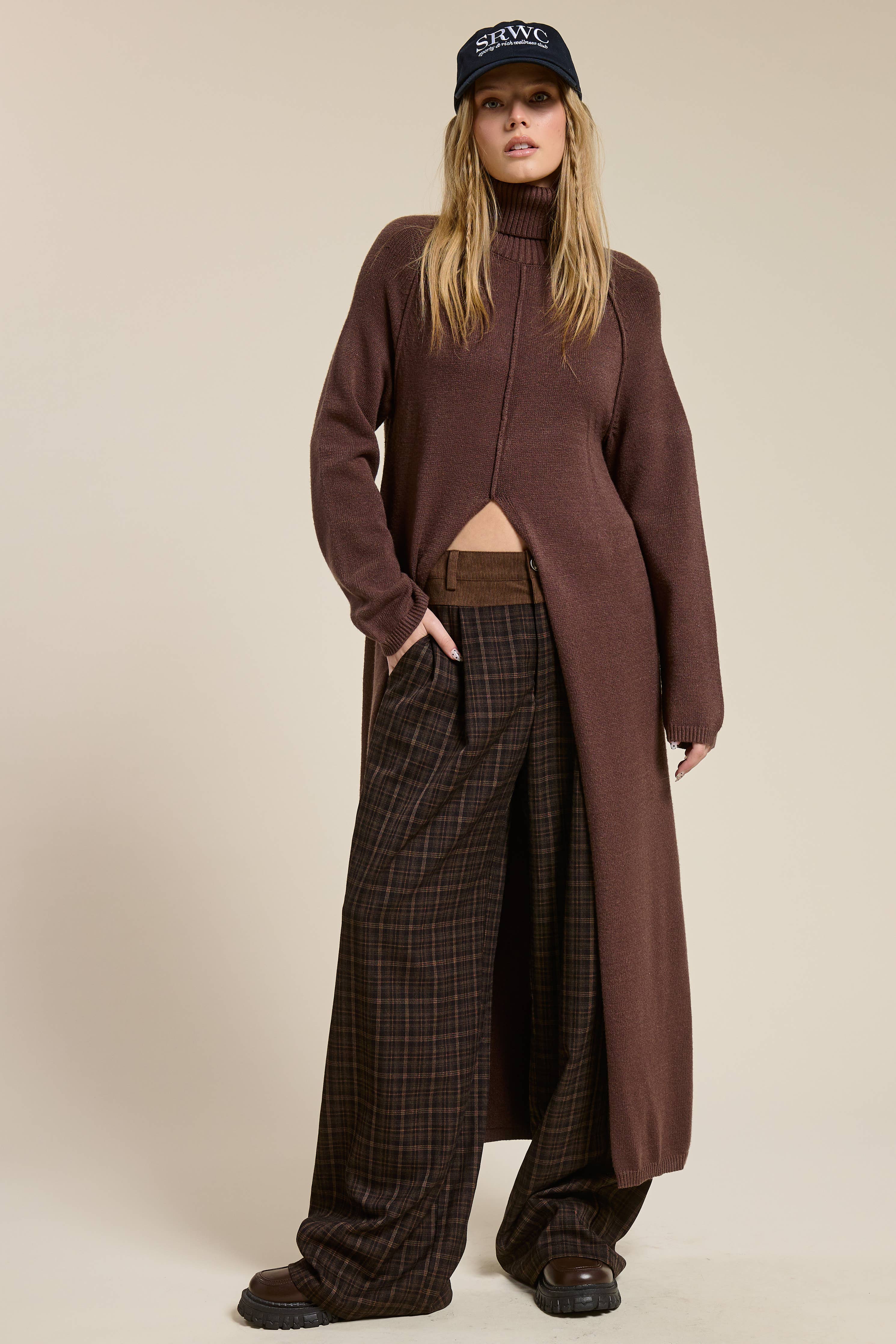 Vale Ribbed Turtleneck Tunic Sweater