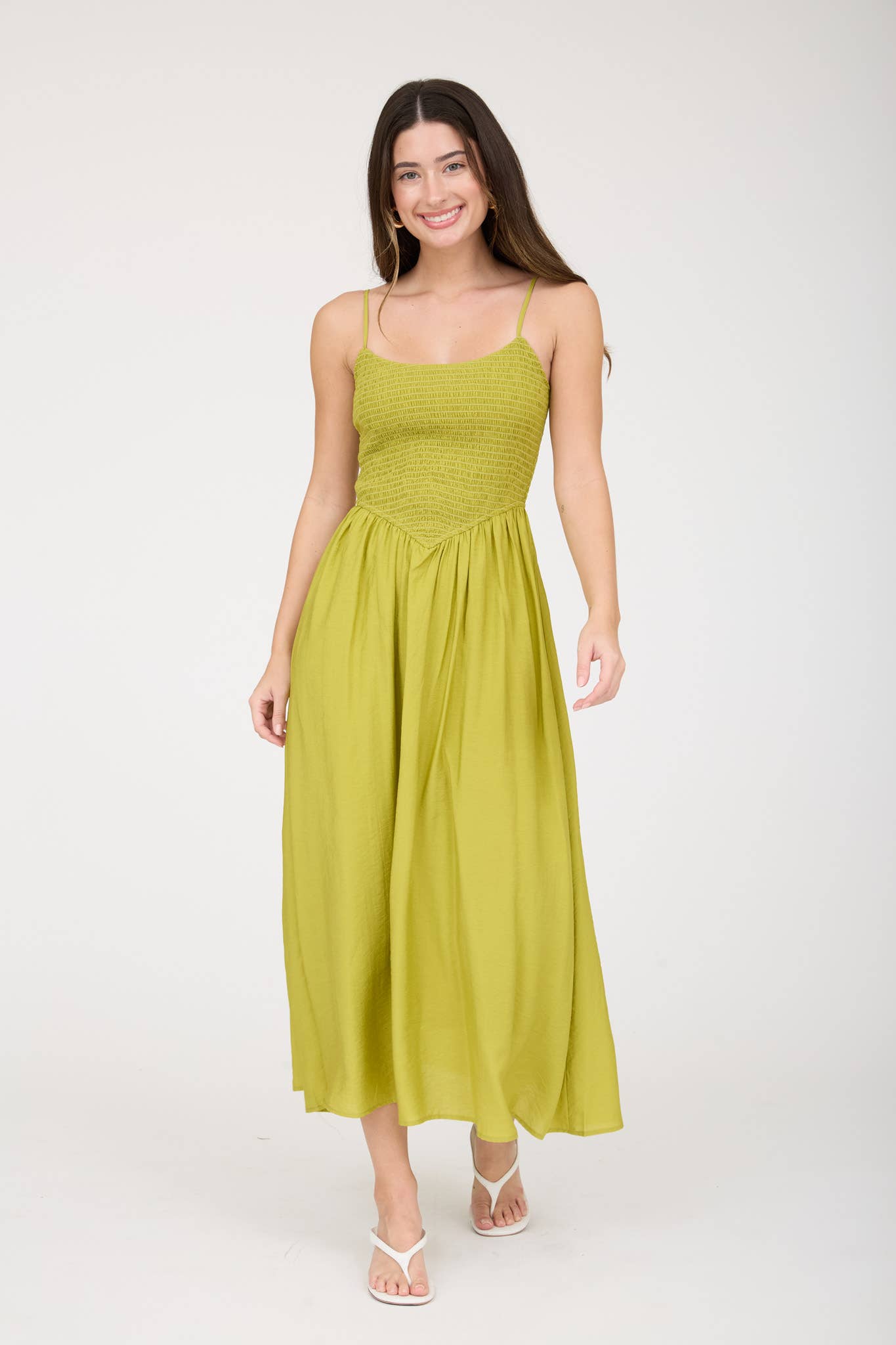 Maya Smocked Midi Dress