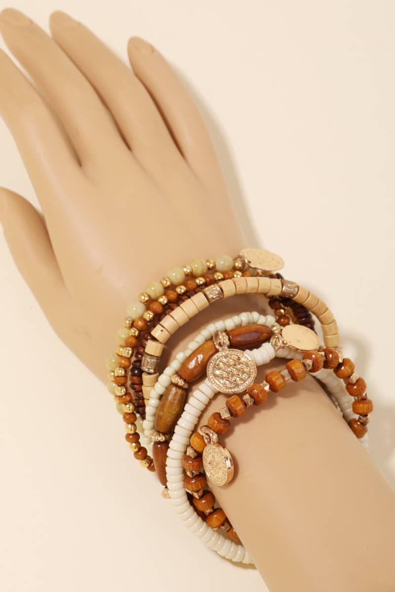 Armin Mixed Tones Beaded Bracelet Set