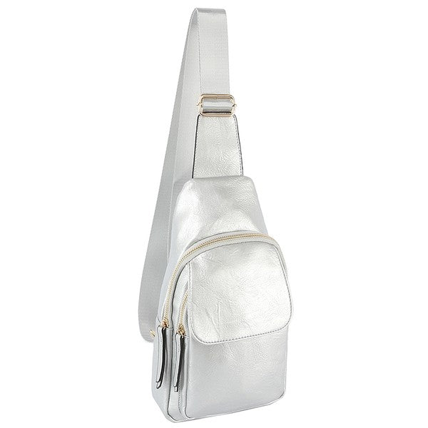 Mariette Flap Sling Silver Bag
