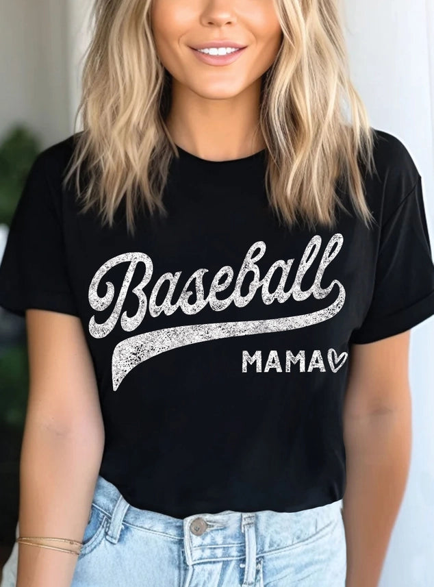 Baseball Mom Black Tee