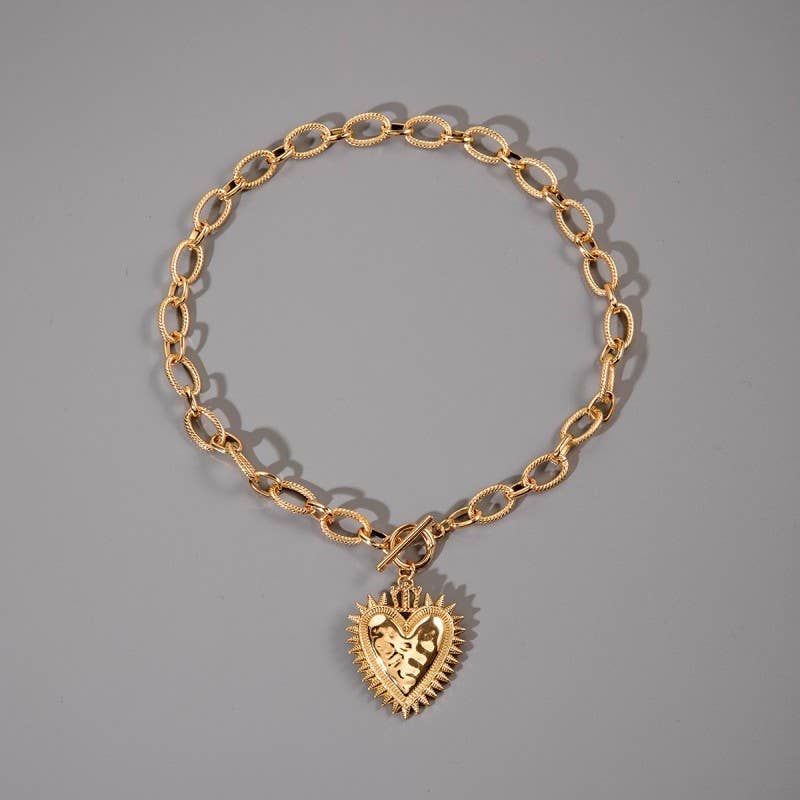 Curtis Spike Heart Chain Necklace