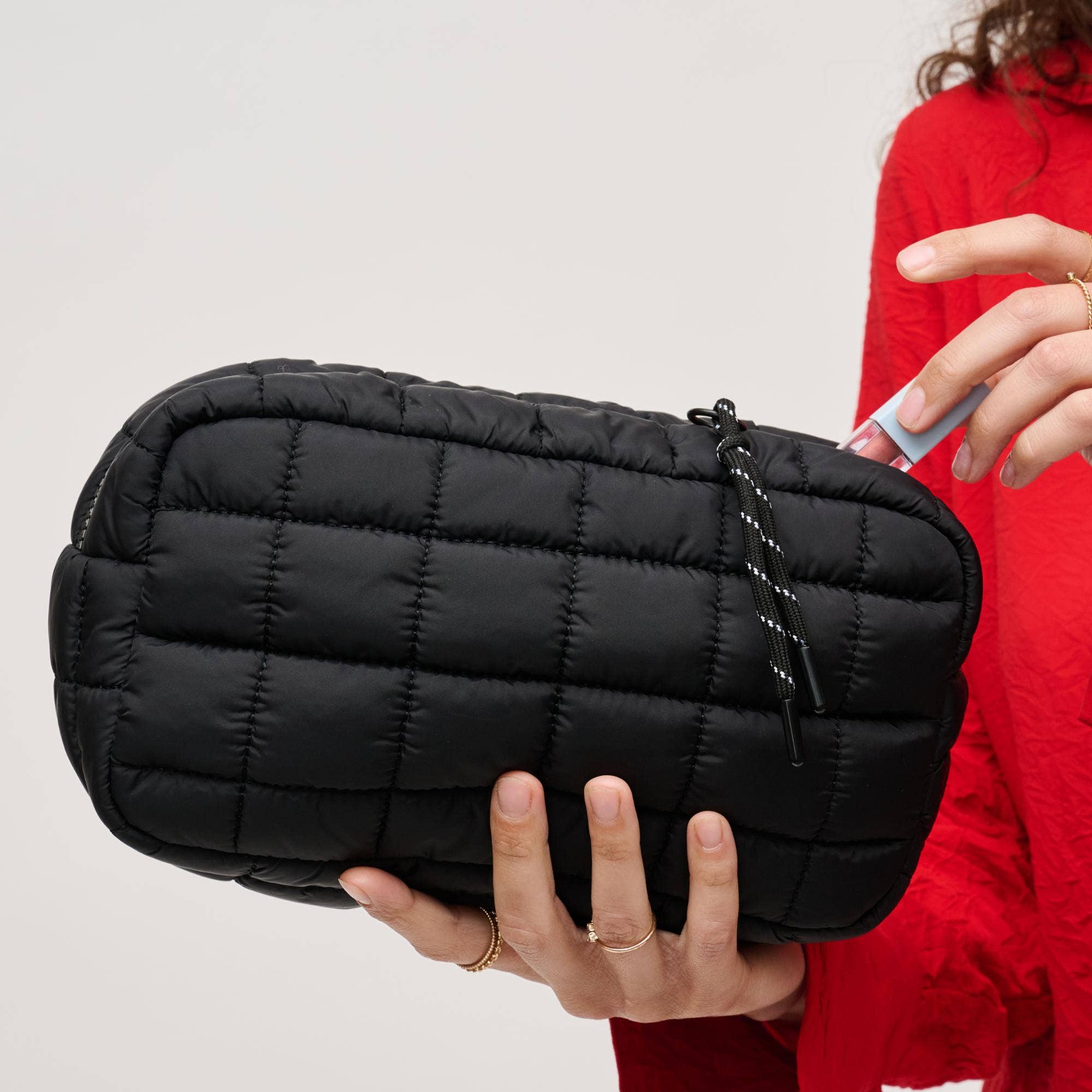 Cloud Nine - Quilted Puffer Nylon Cosmetic Pouch (4 Colors!)