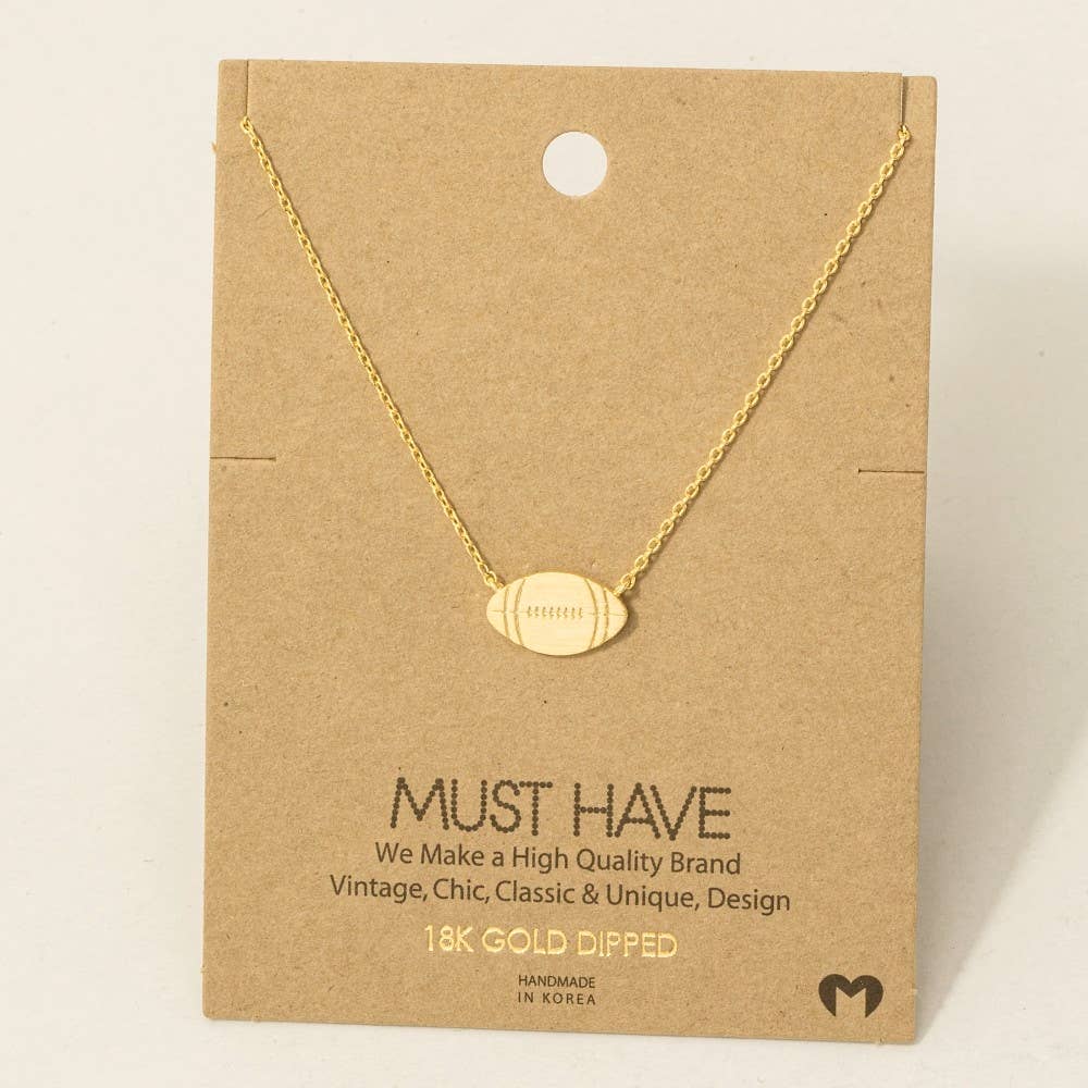 Game Day Dainty Football Pendant Necklace