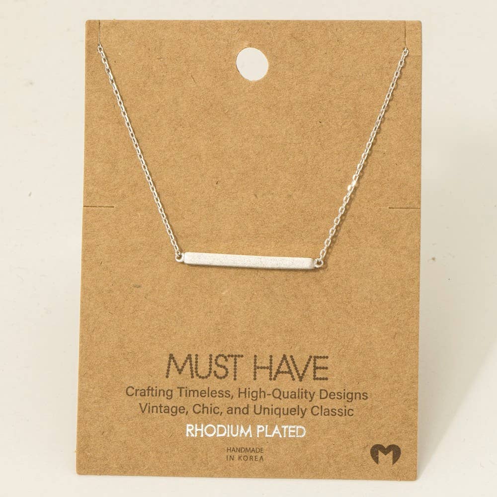 Arton Gold Dipped Thin Bar Pendant Necklace (2 Colors!)