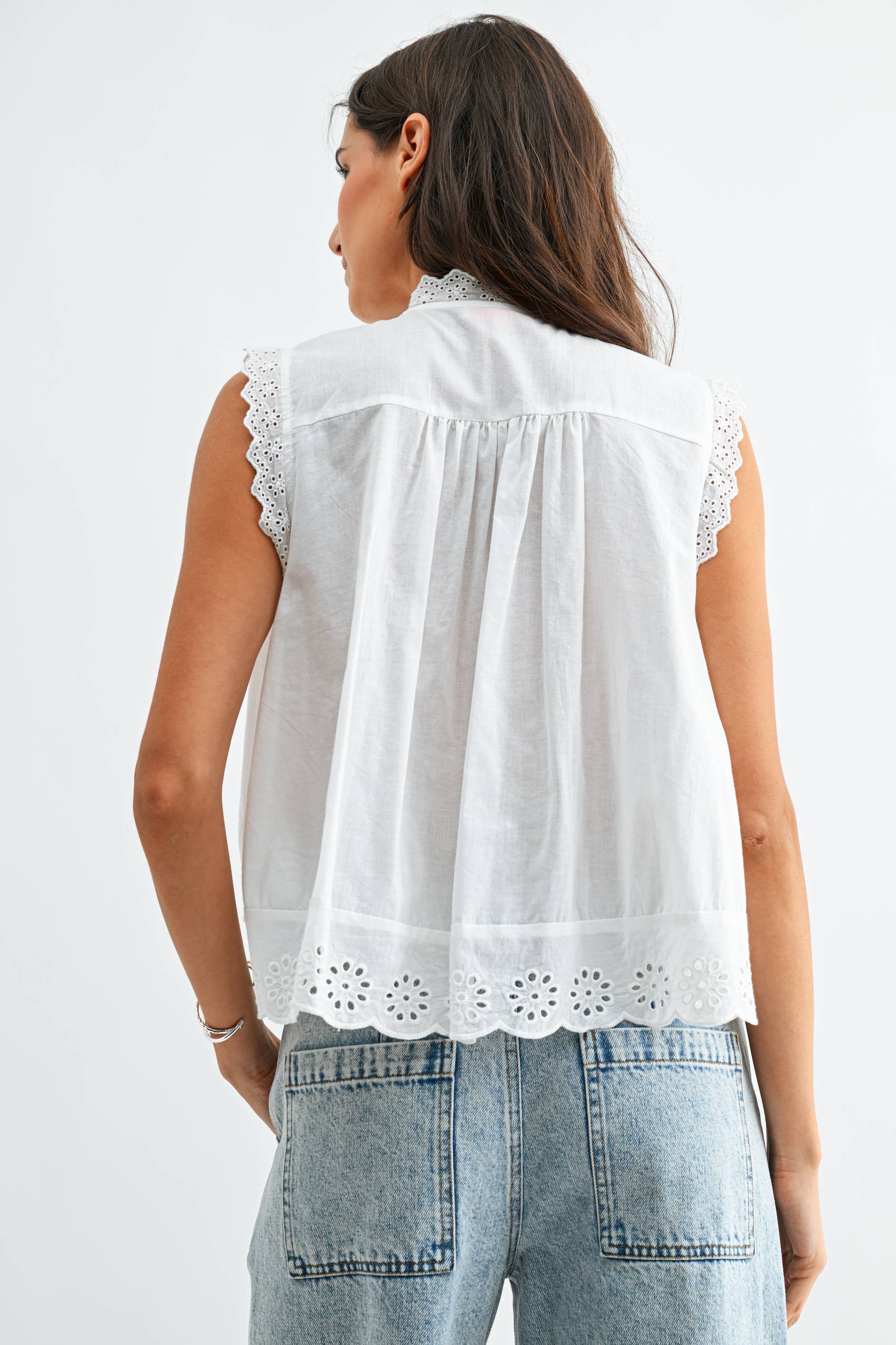 Vaida Sleeveless Cotton Blouse