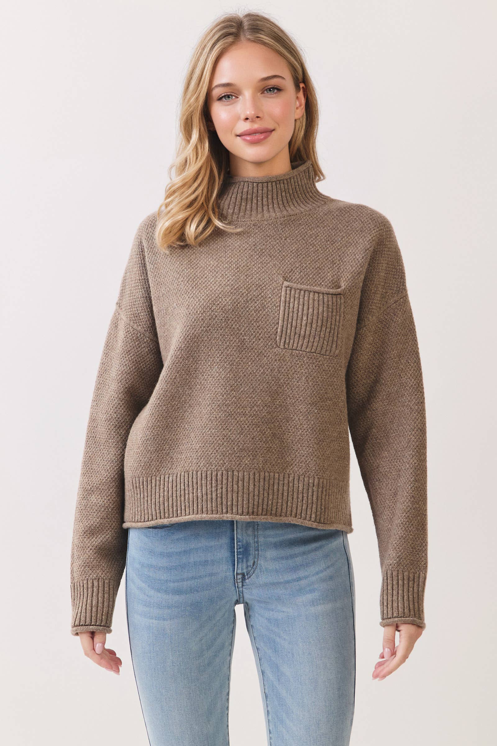 Vollie Mock Neck Long Sleeve Sweater Top
