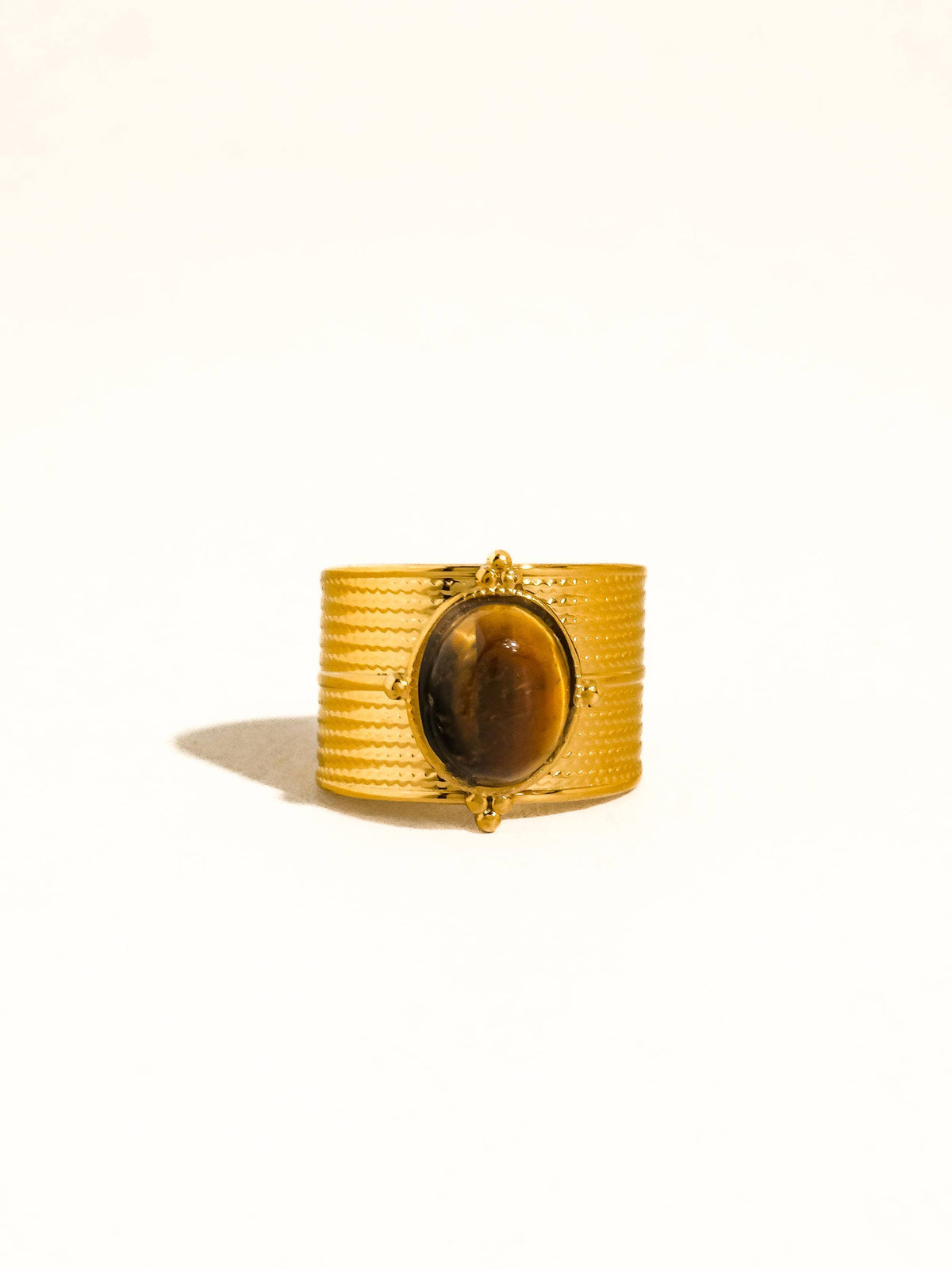 Flânerie by MAIQ Oasis 18K Gold Non-Tarnish Stone Bold Adjustable Ring