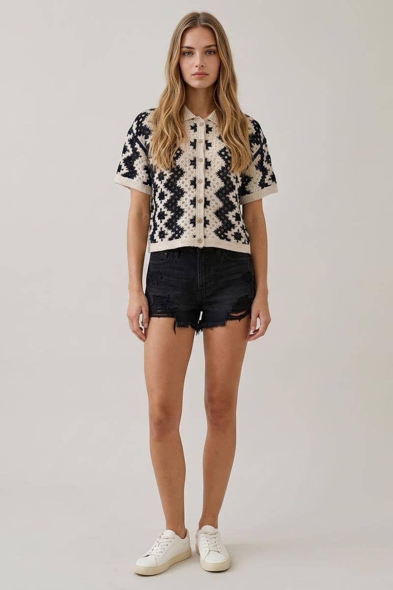 Vaida Abstract Crochet Top