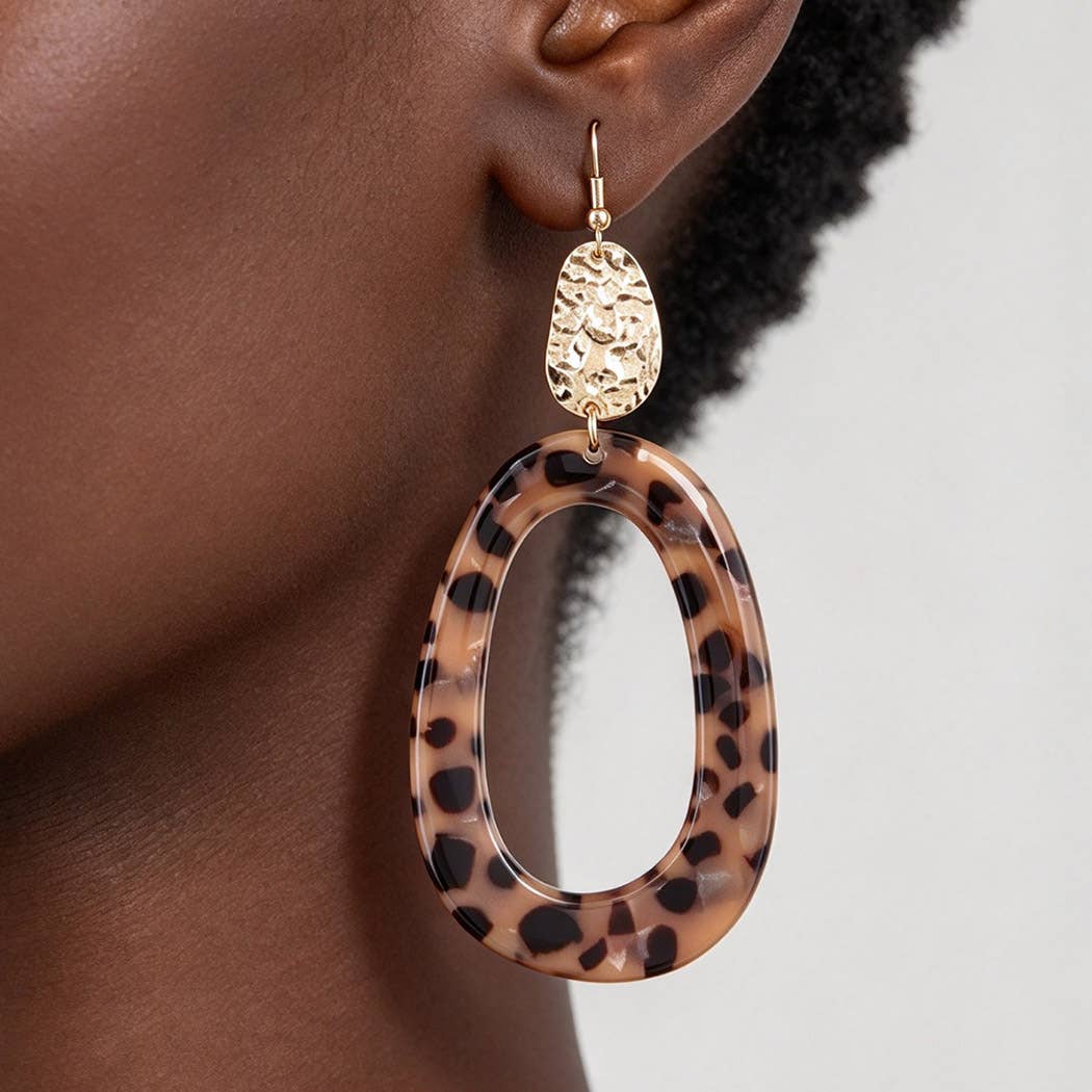 Villa Leopard Gold Drop Earrings