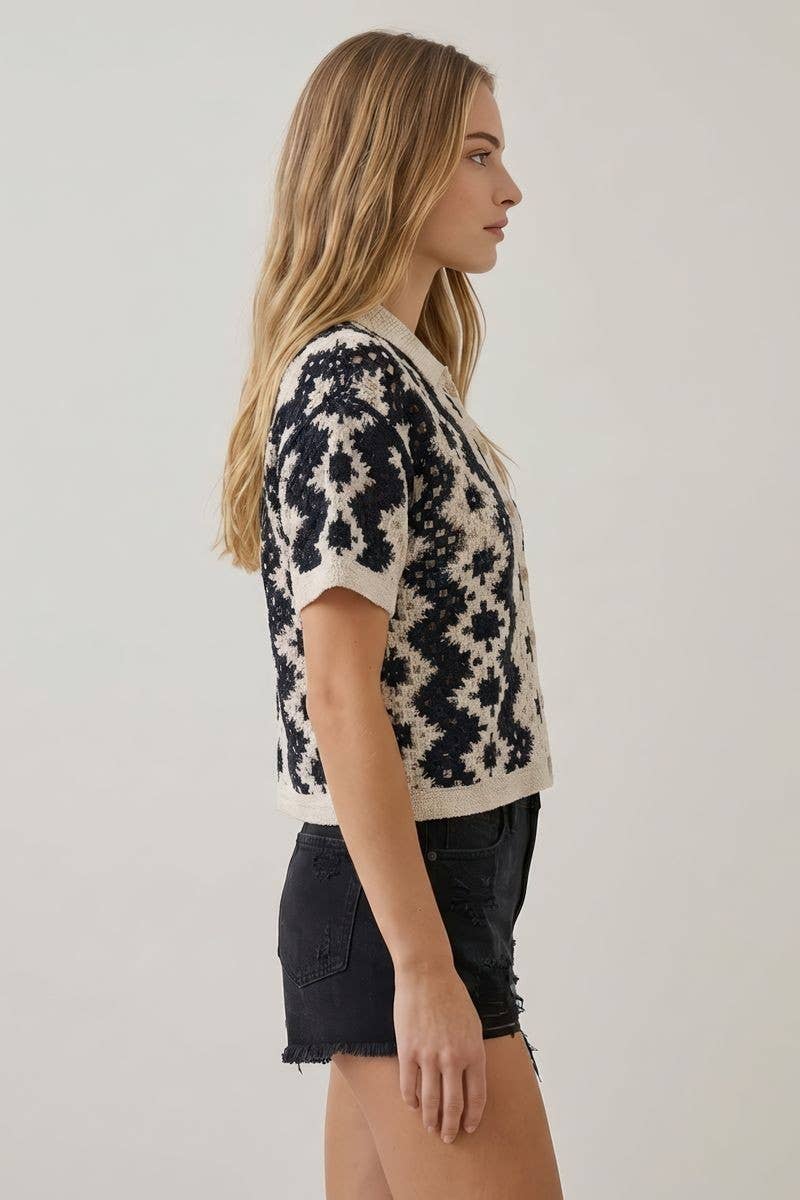 Vaida Abstract Crochet Top