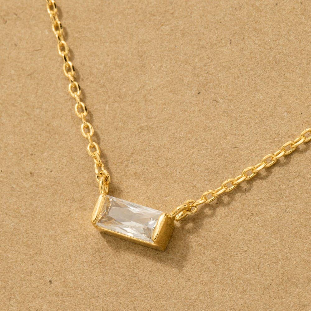 Arlow Mini Stud Rhinestone Pendant Necklace (2 Colors!)