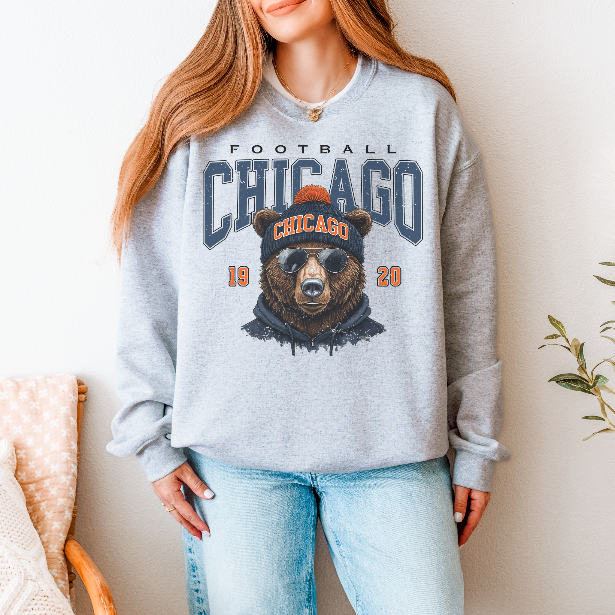 Chicago Football Bear Crewneck Sweatshirt