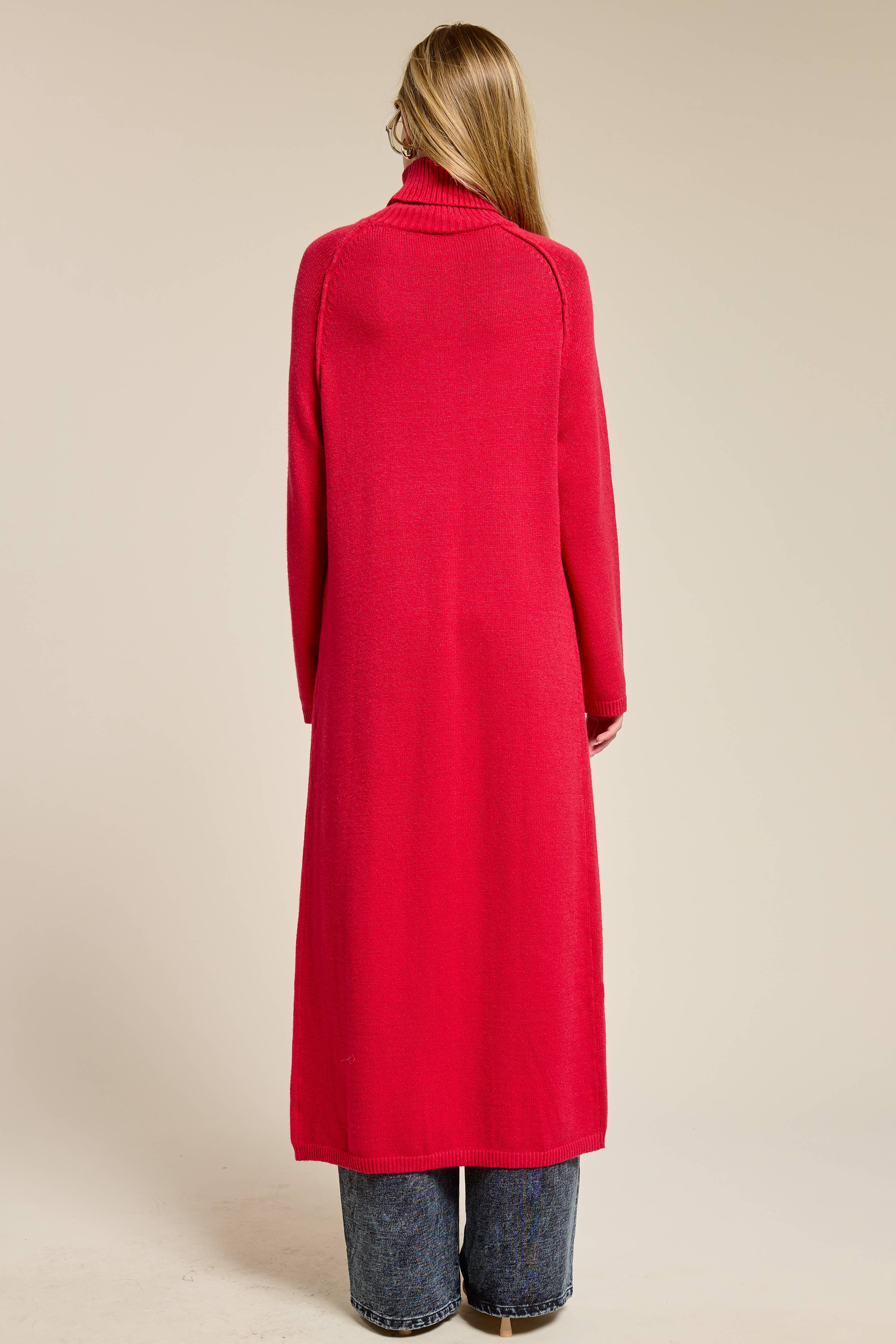 Vale Ribbed Turtleneck Tunic Sweater