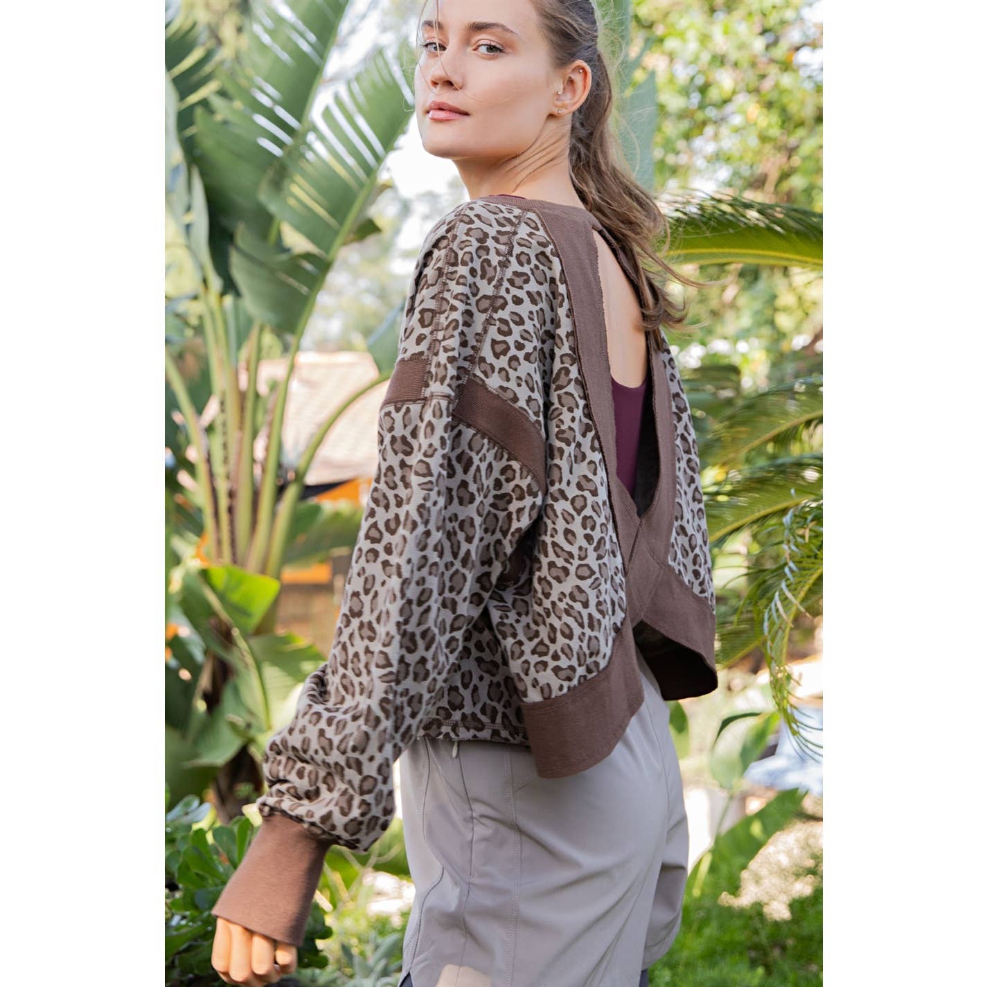 Billie Open Back Animal Print Top