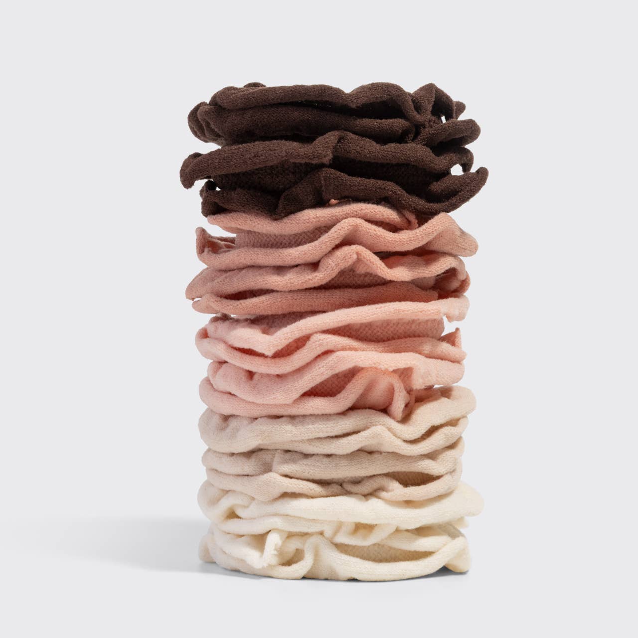 KITSCH Recycled Fabric Petal Hair Elastics 10pc Set - Blush