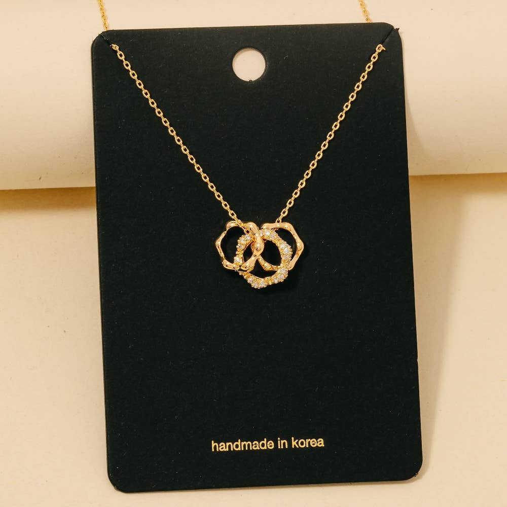 Frances 3 Ring Charms Chain Necklace