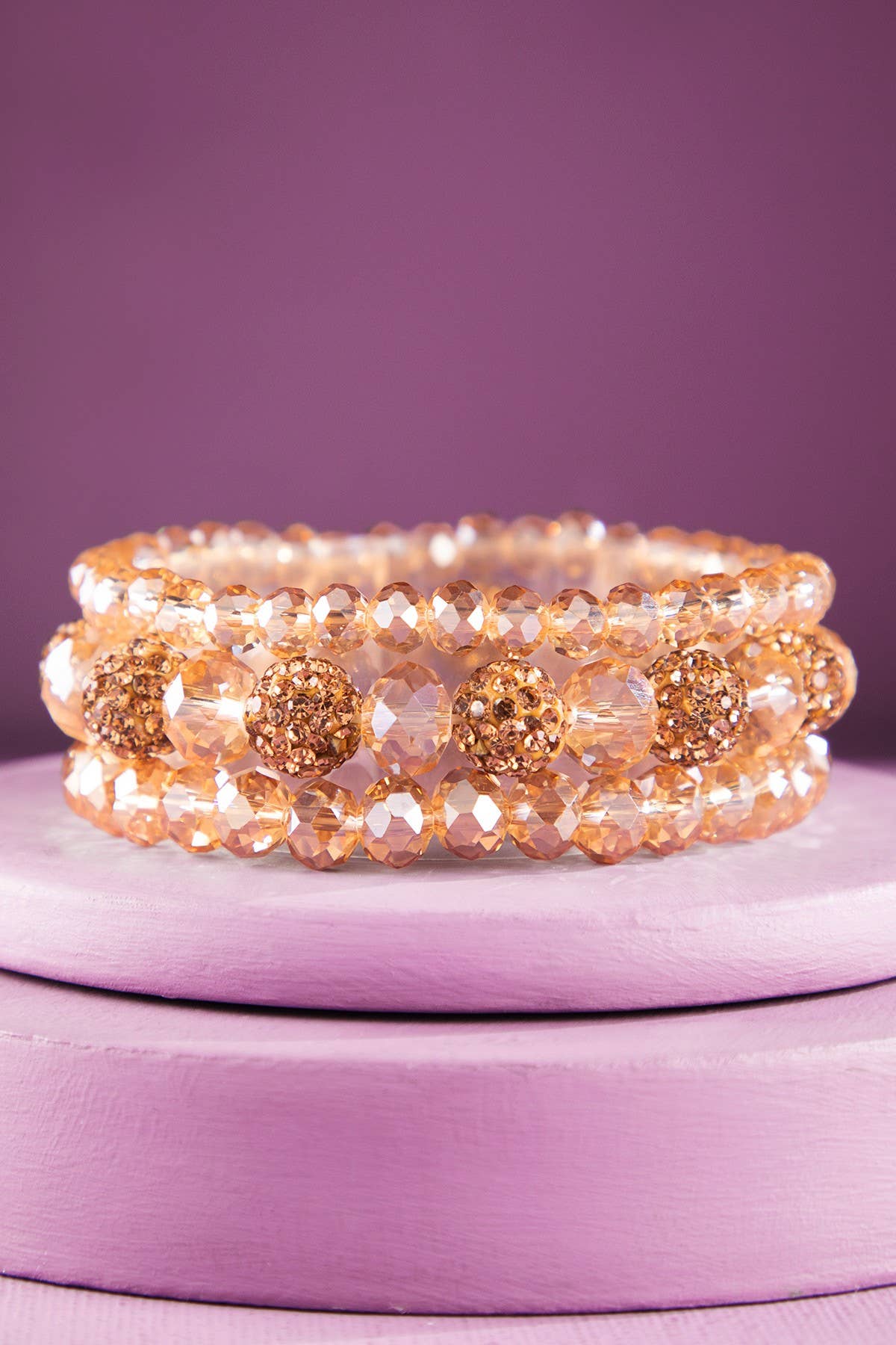Franks Stackable 3 Set Glass Beaded Bracelet (3 Colors!)