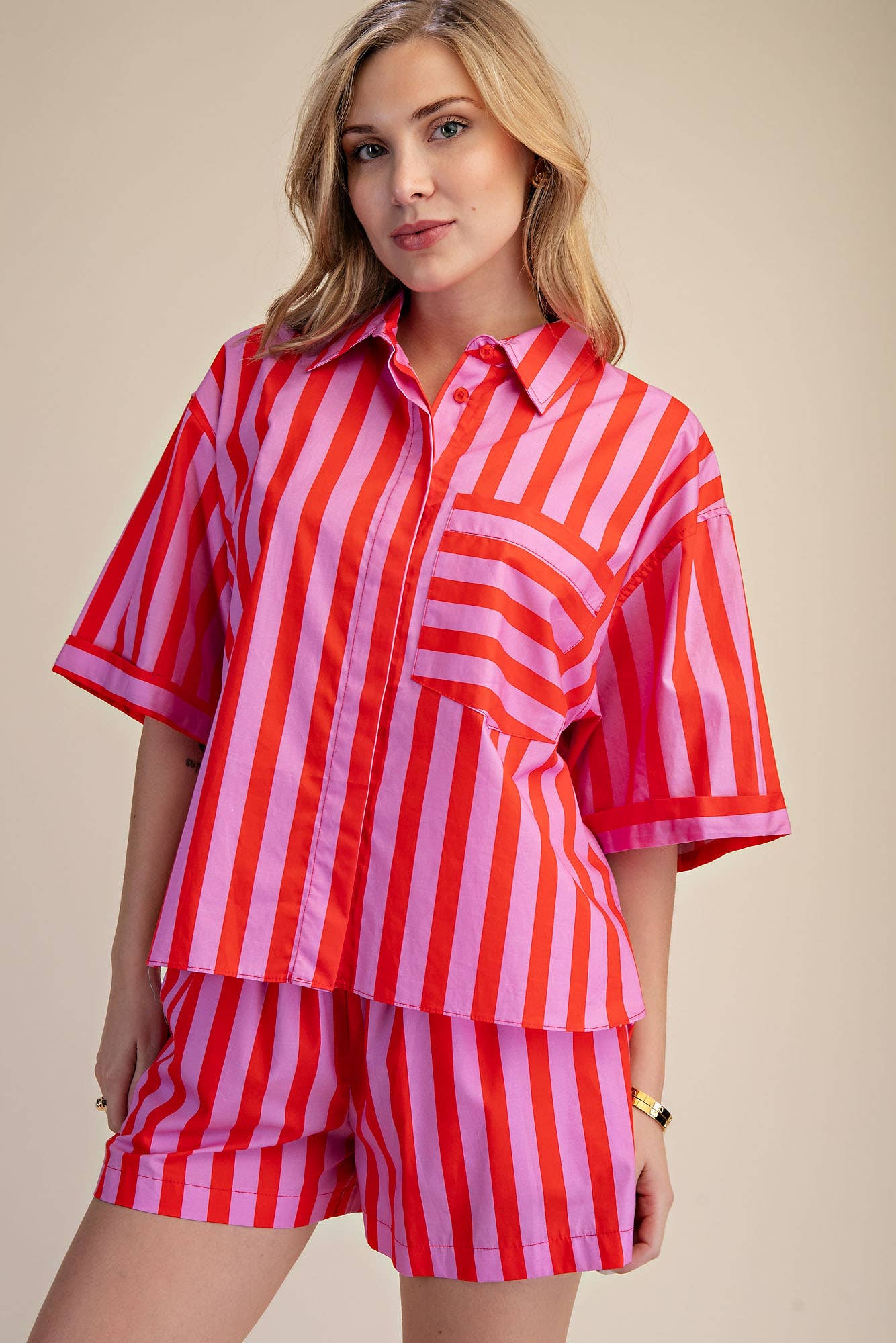 Marta Collar Neck Button Down Shirt