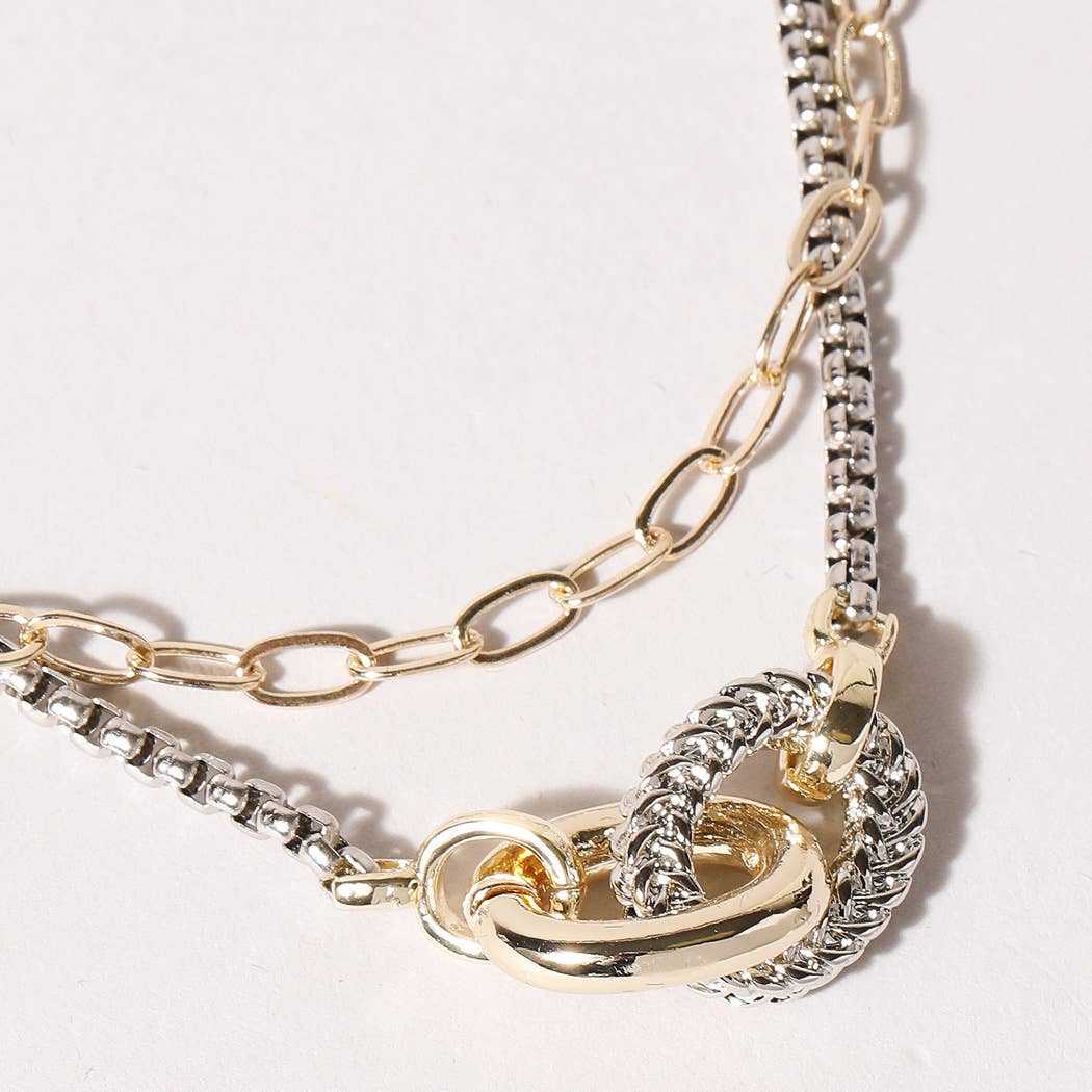 Dillon Double Chain Link Ring Necklace