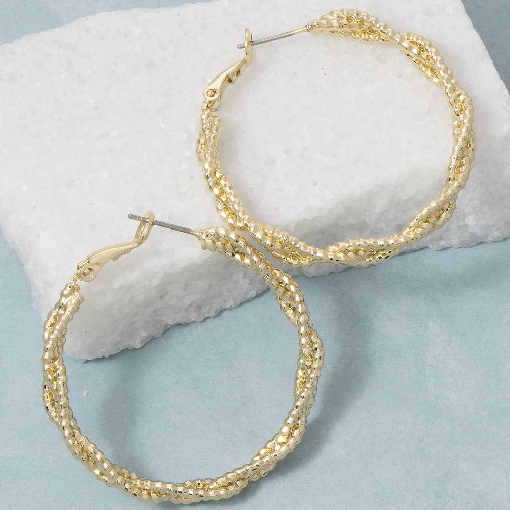 Boden Twisted Rope Texture Statement Hoop Earrings