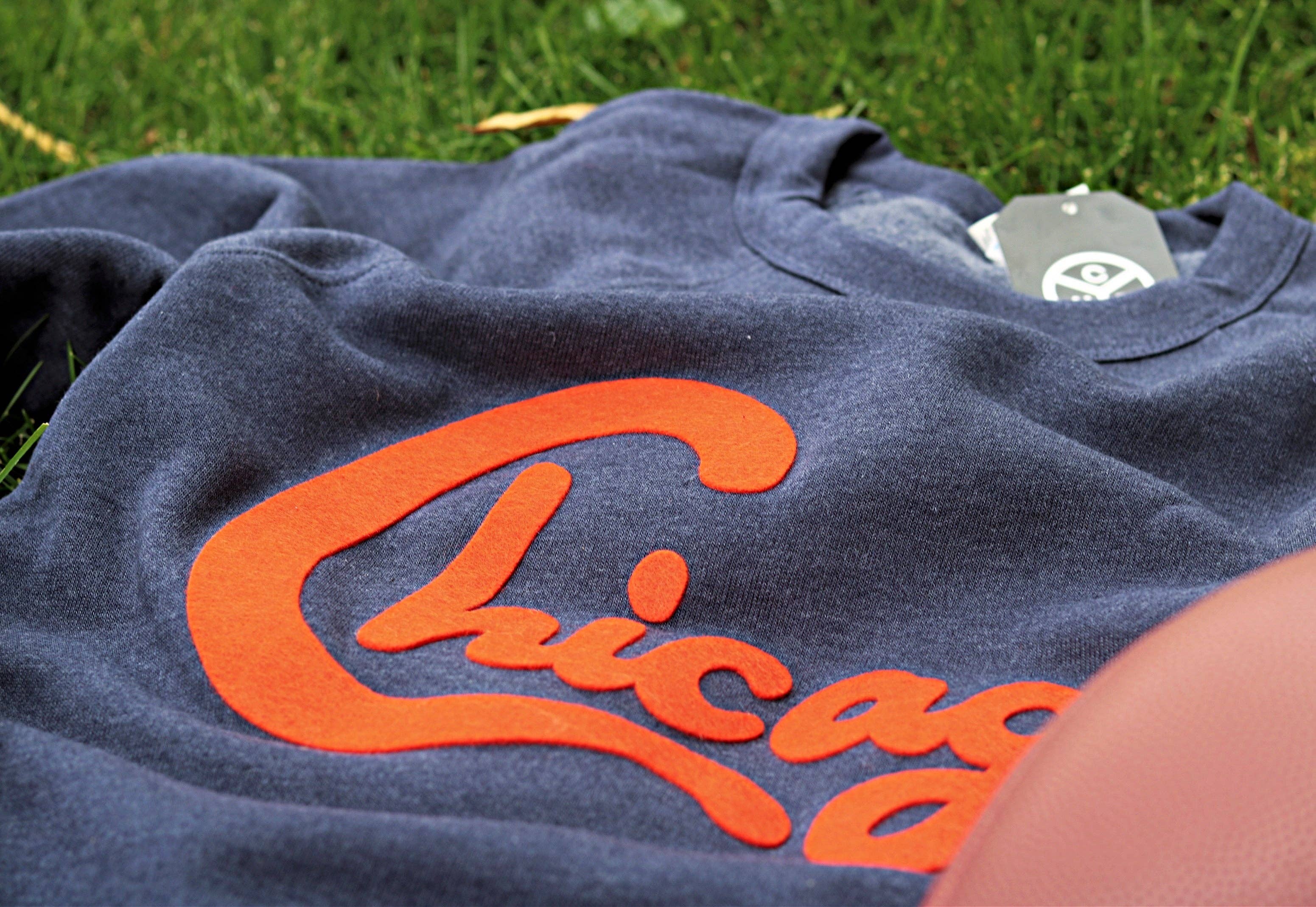 Chicago Football Felt Applique Crewneck Sweatshirt PREORDER