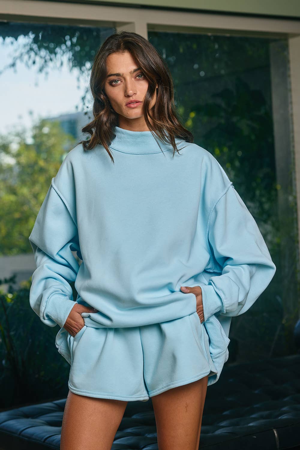 Vaughn Solid Reversible Mock Neck Sweatshirt PREORDER