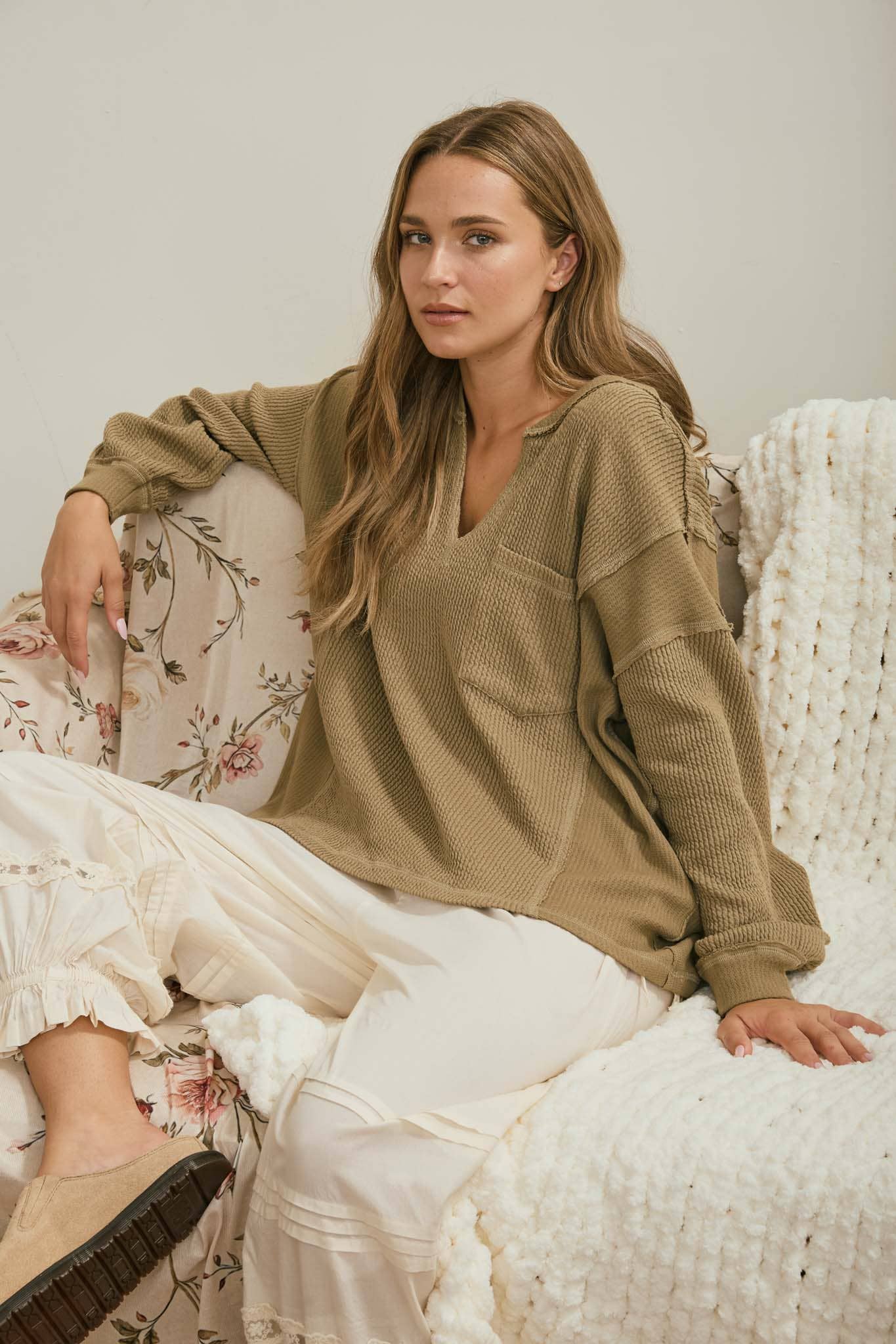 Safron Ribbed Top
