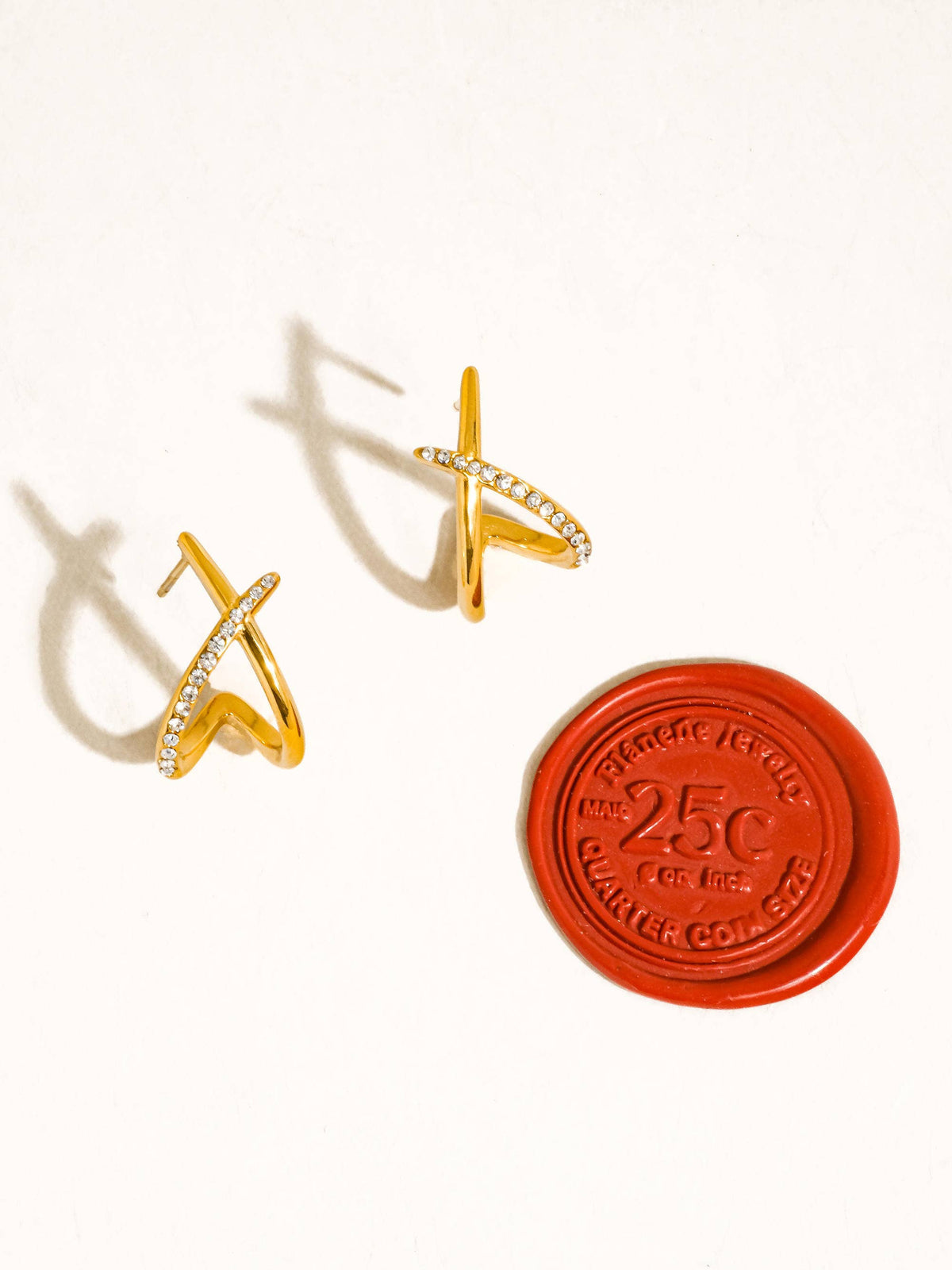 Flânerie by MAIQ Echo 18K Gold Non-Tarnish CZ Crossover Earrings