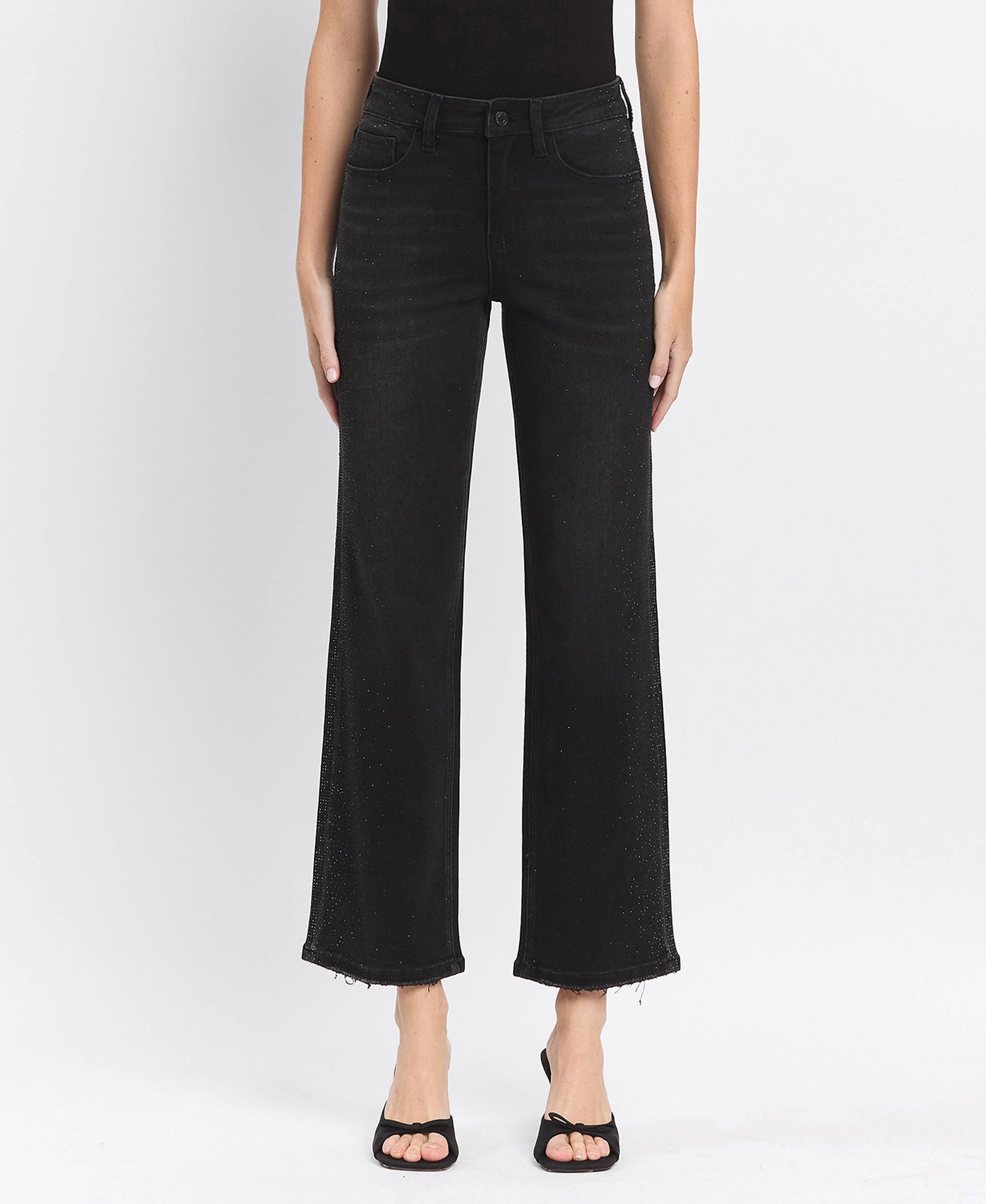 Vervet Ace High Rise Slim Rhinestone Jeans