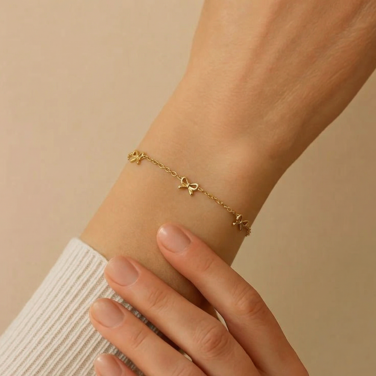 Drex 14K Gold Stainless Steel Bow Chain Bracelet