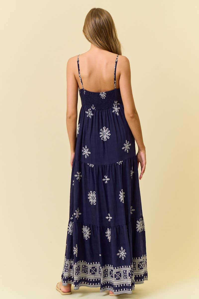Rebble Print Maxi Dress