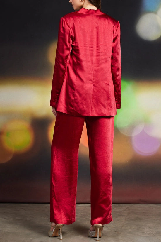 Tiffany Satin Red Blazer