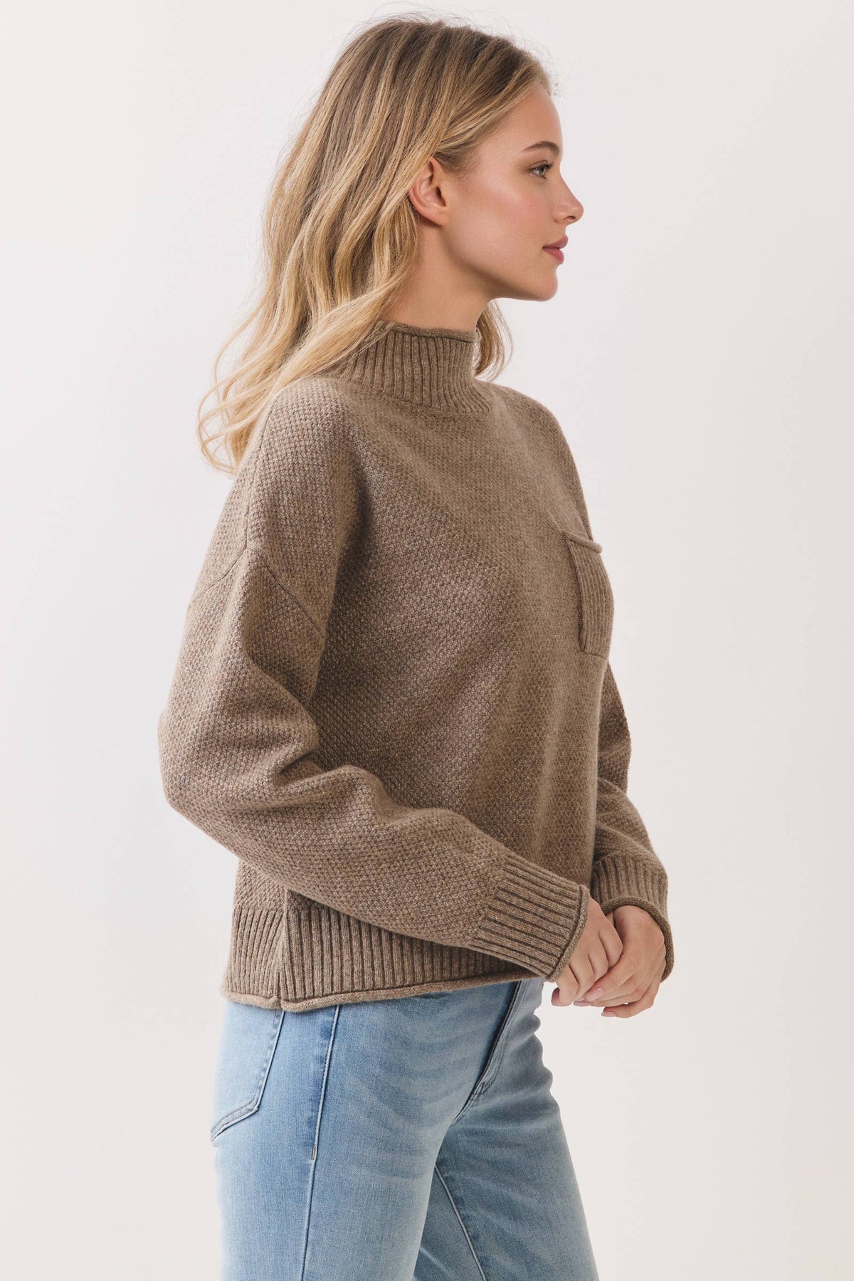 Vollie Mock Neck Long Sleeve Sweater Top