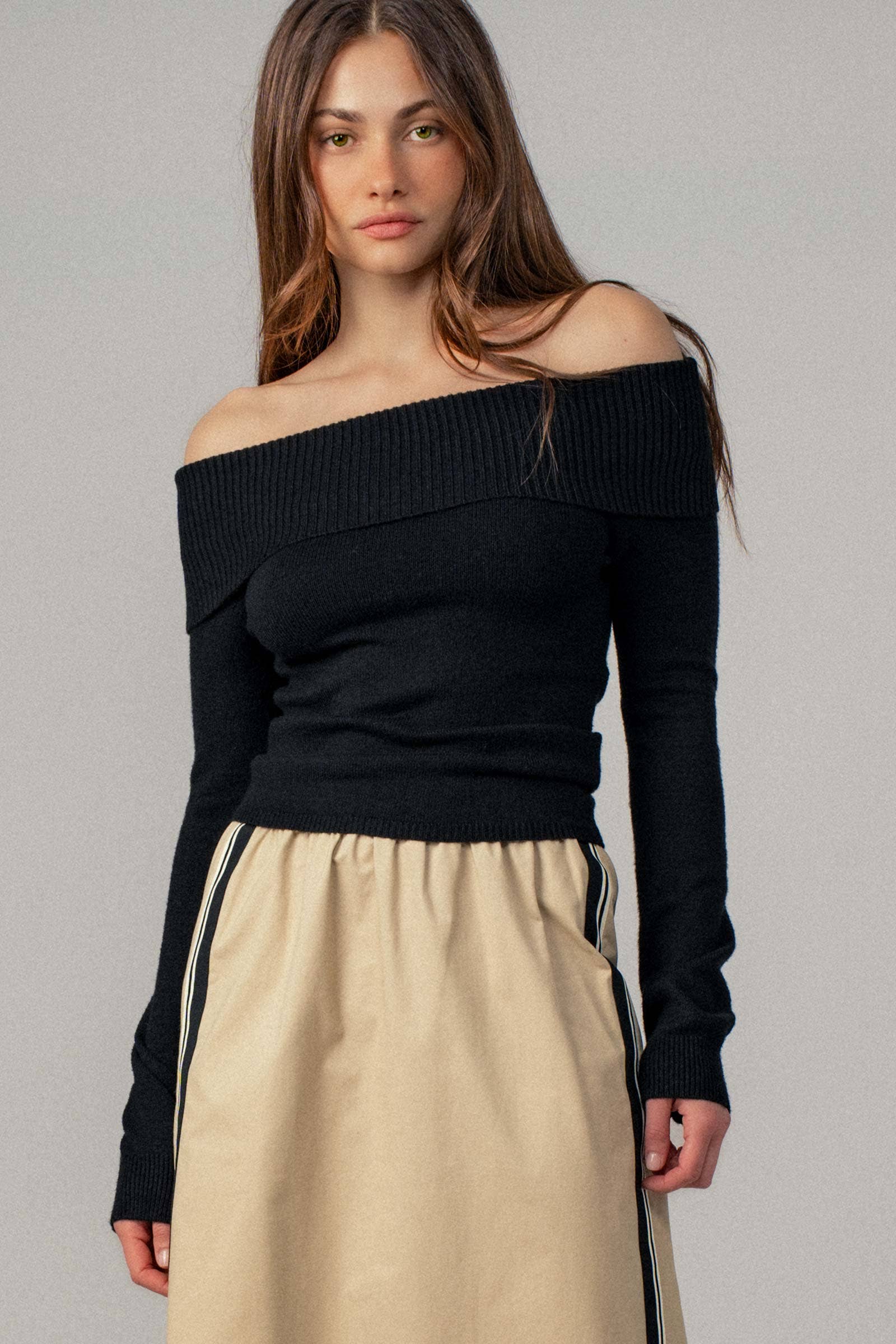 Homer Off-Shoulder Long Sleeve Sweater