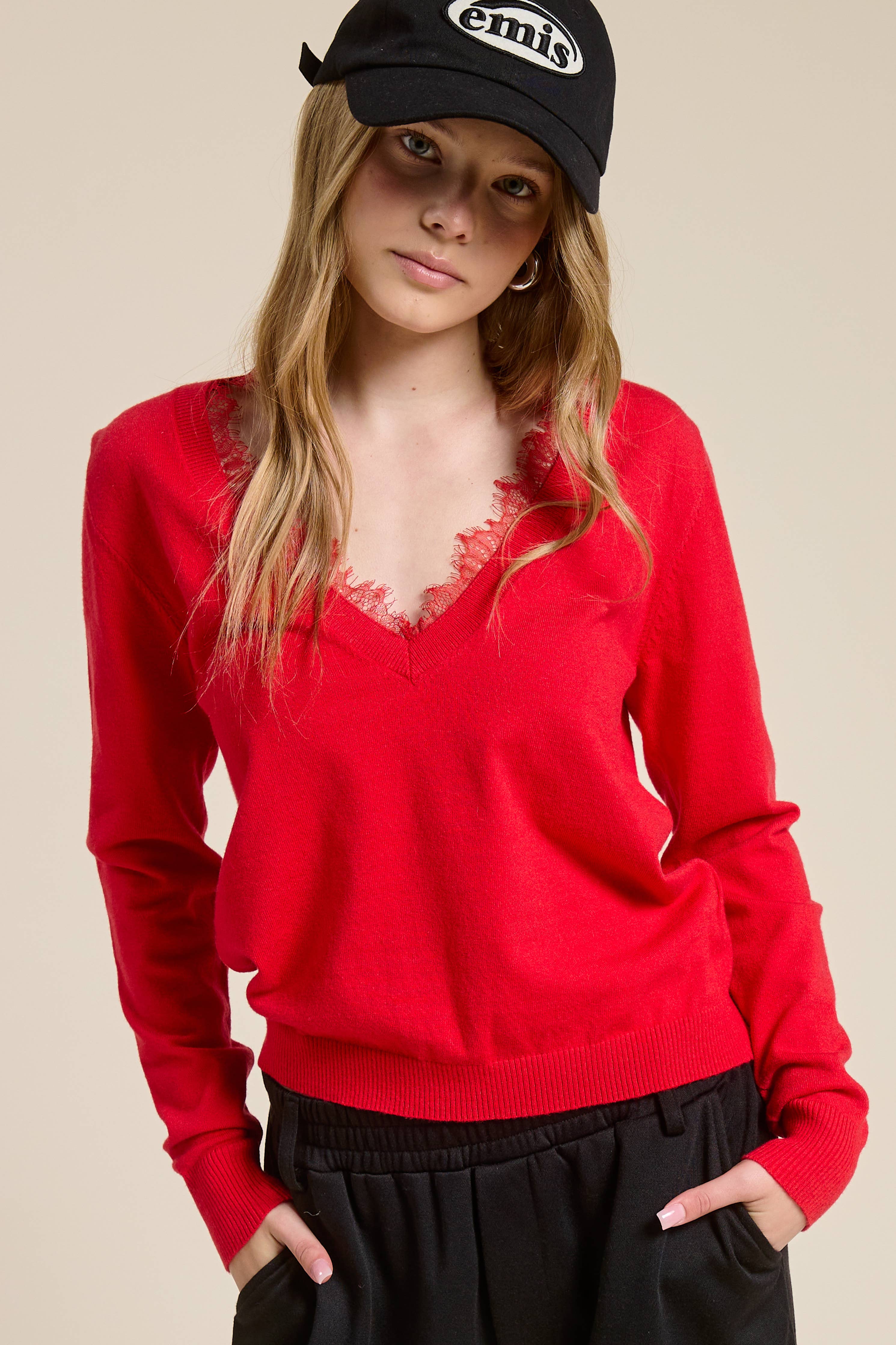 Trent Lace Trim Sweater