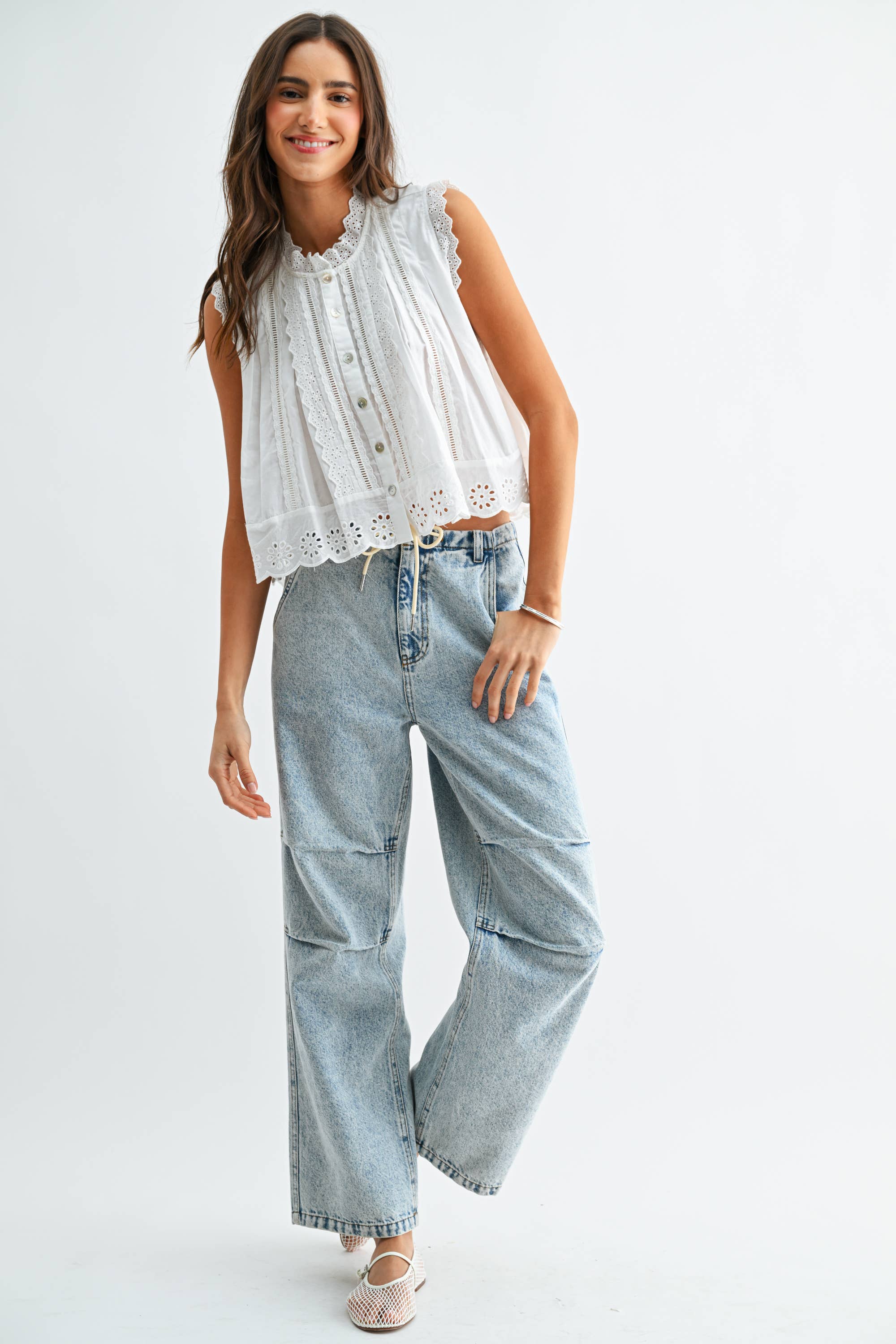 Vaida Sleeveless Cotton Blouse