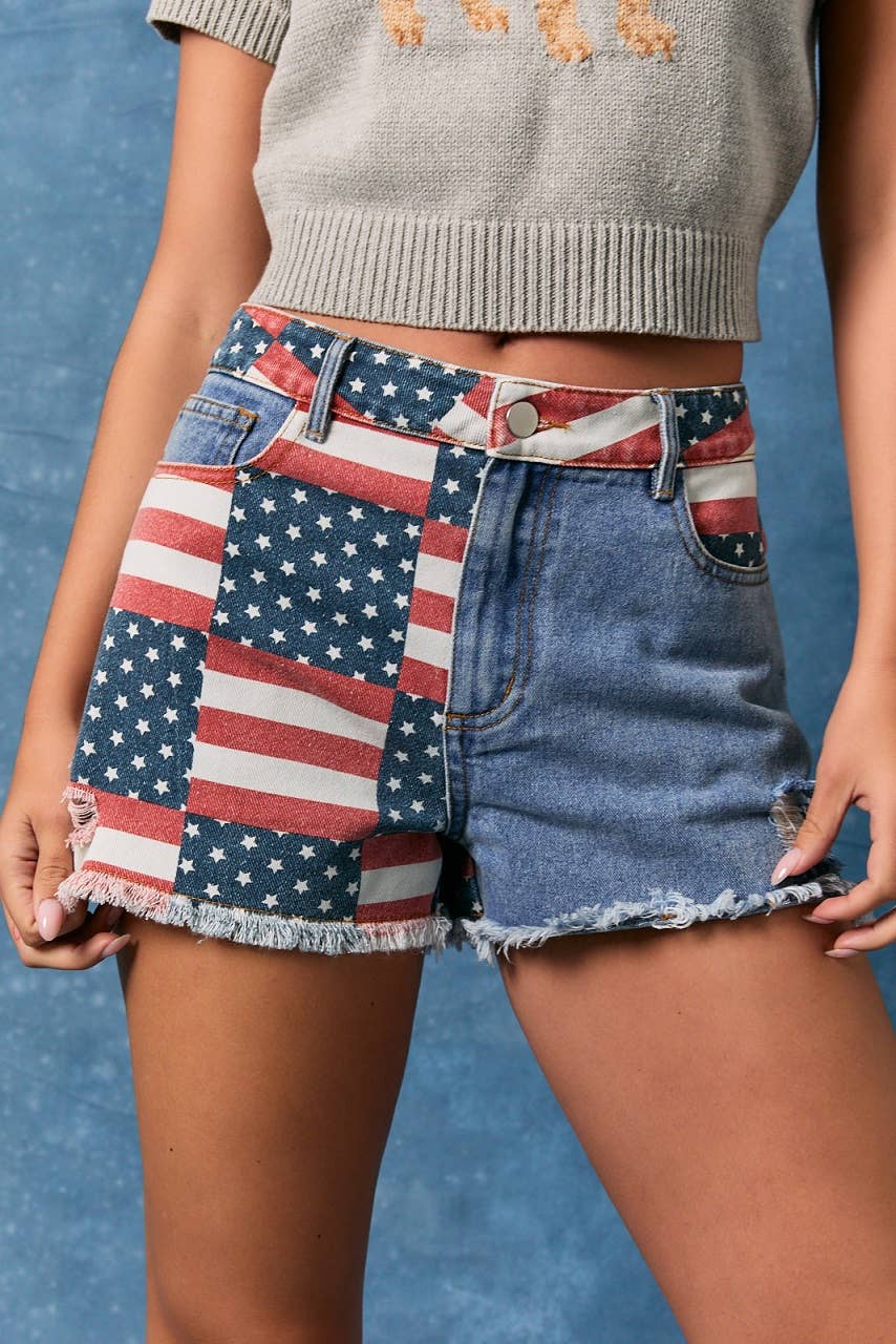 Washington USA Flag Denim shorts PREORDER